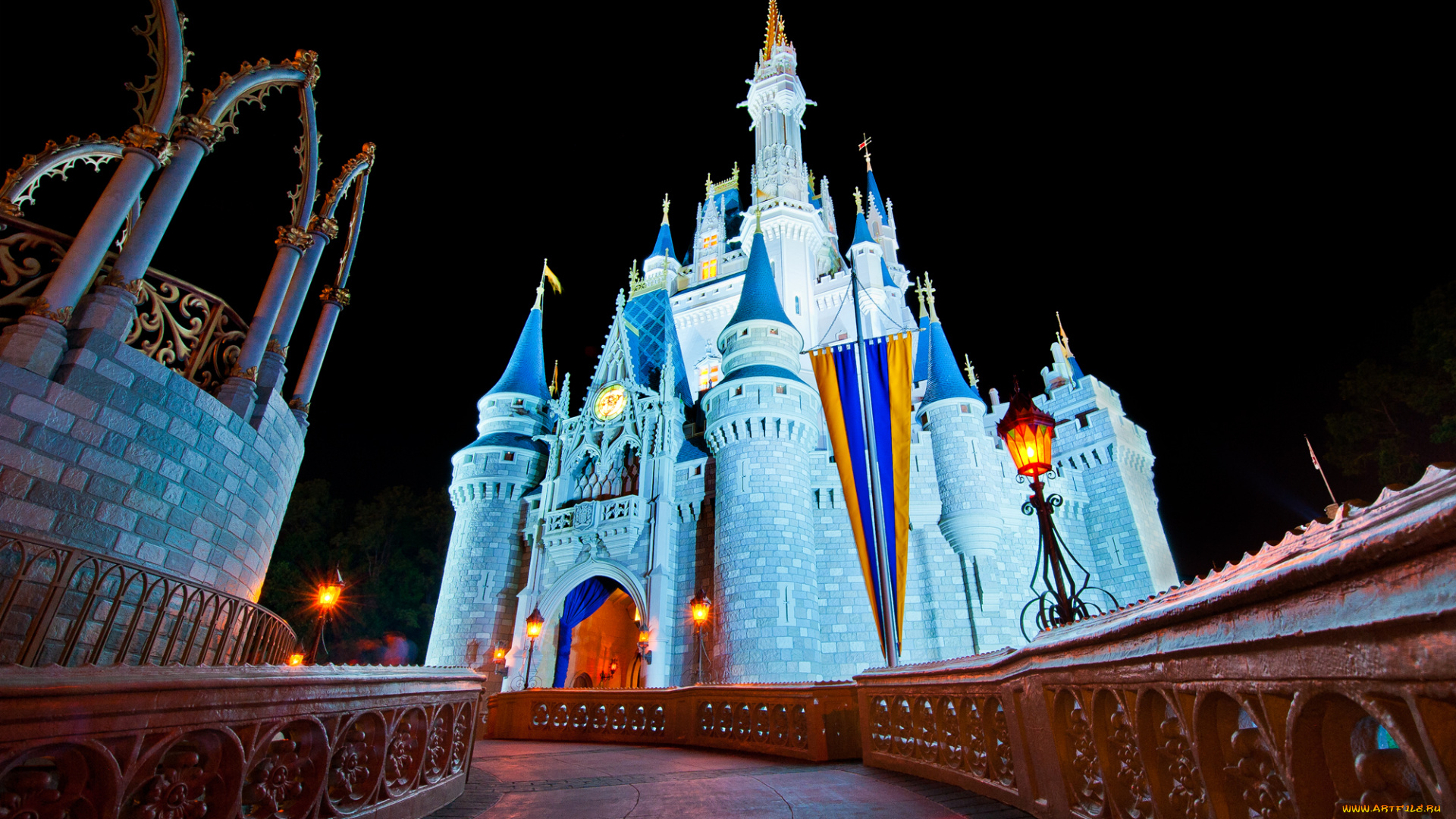 города, диснейленд, замок