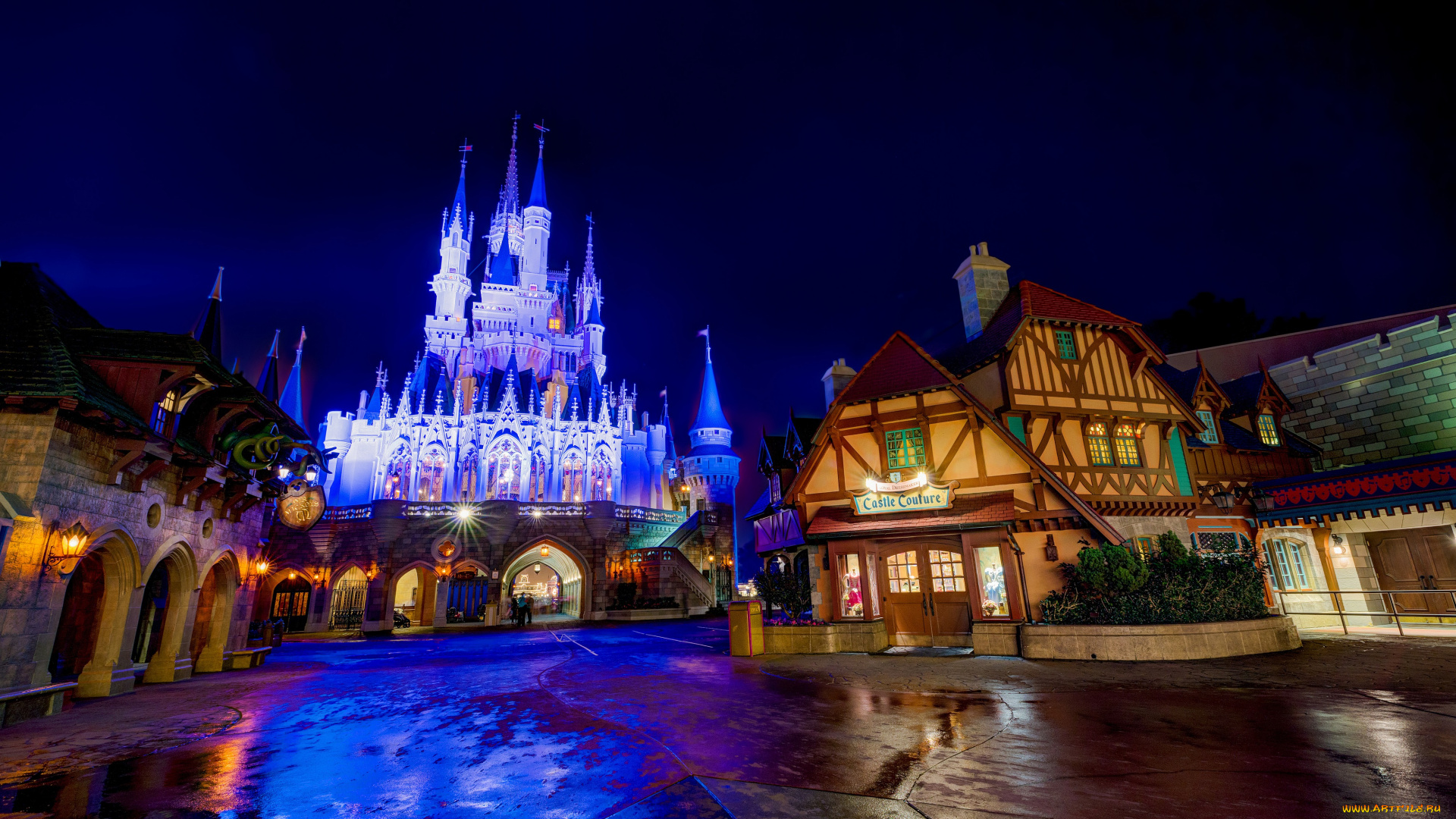 города, диснейленд, замок