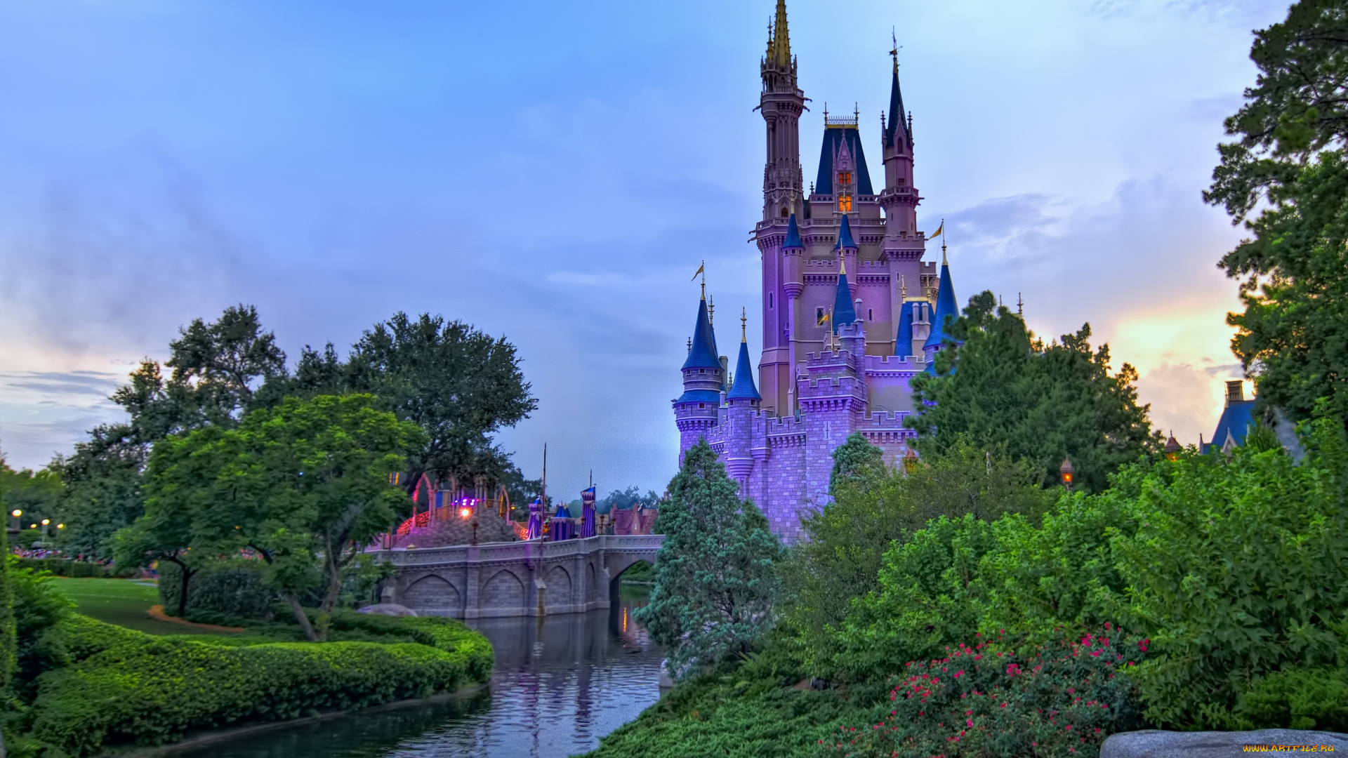 города, диснейленд, замок