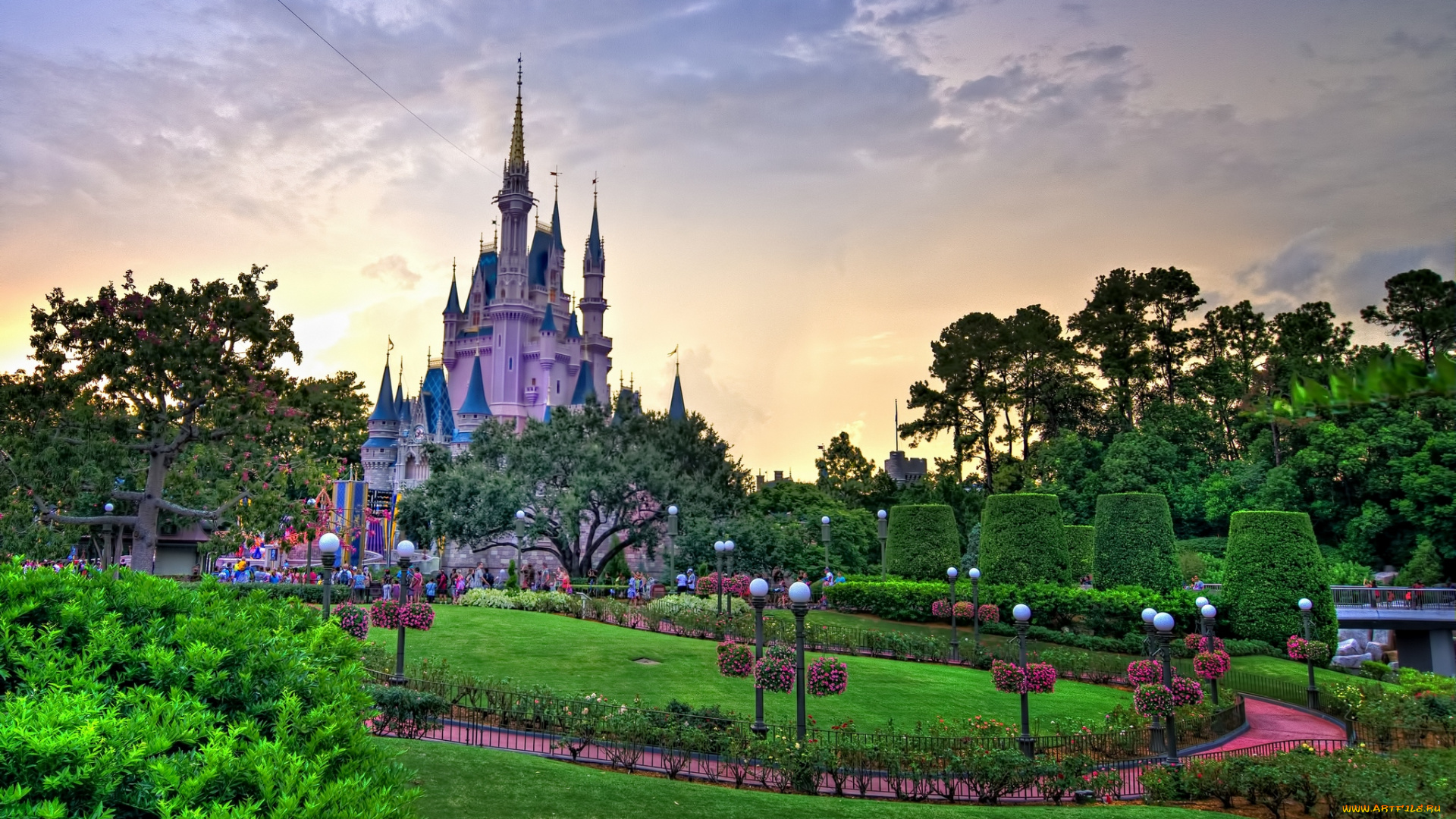 города, диснейленд, замок