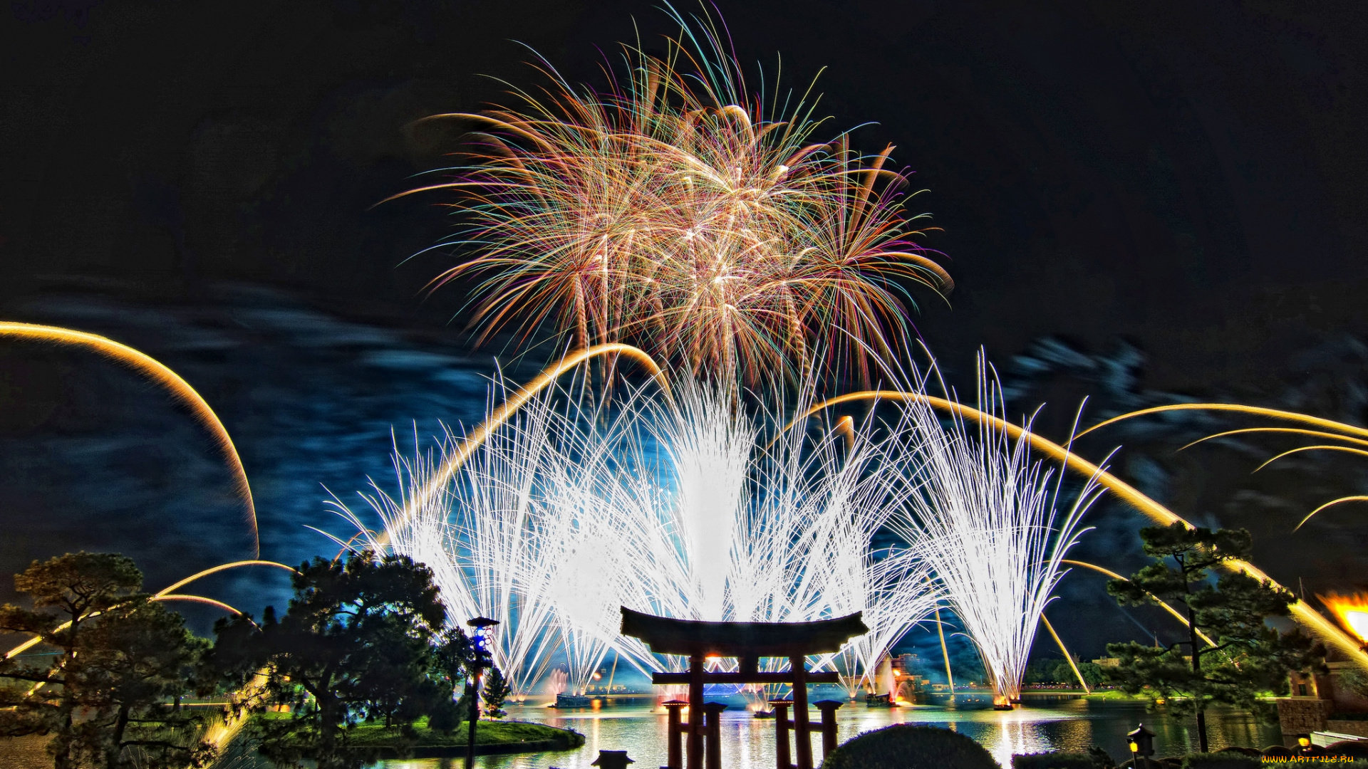 города, диснейленд, зрелище, представление, шоу, фейерверк, сша, штат, флорида