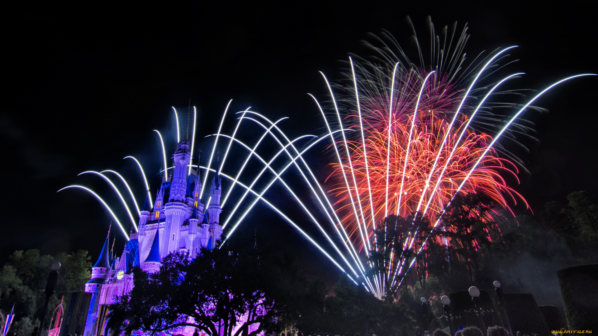 города, диснейленд, зрелище, представление, шоу, фейерверк, сша, штат, флорида