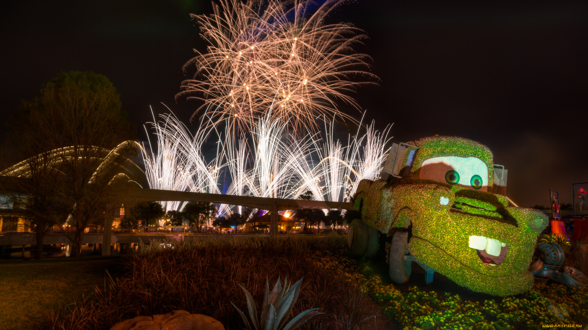 города, диснейленд, зрелище, представление, штат, флорида, сша, фейерверк, шоу