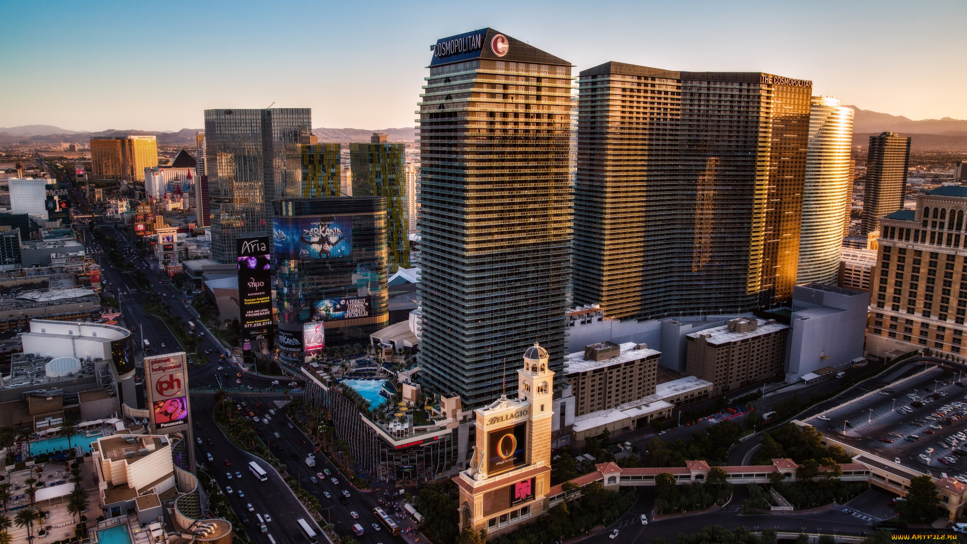 города, лас, вегас, сша, здания, небоскрёбы, мегаполис, невада, панорама