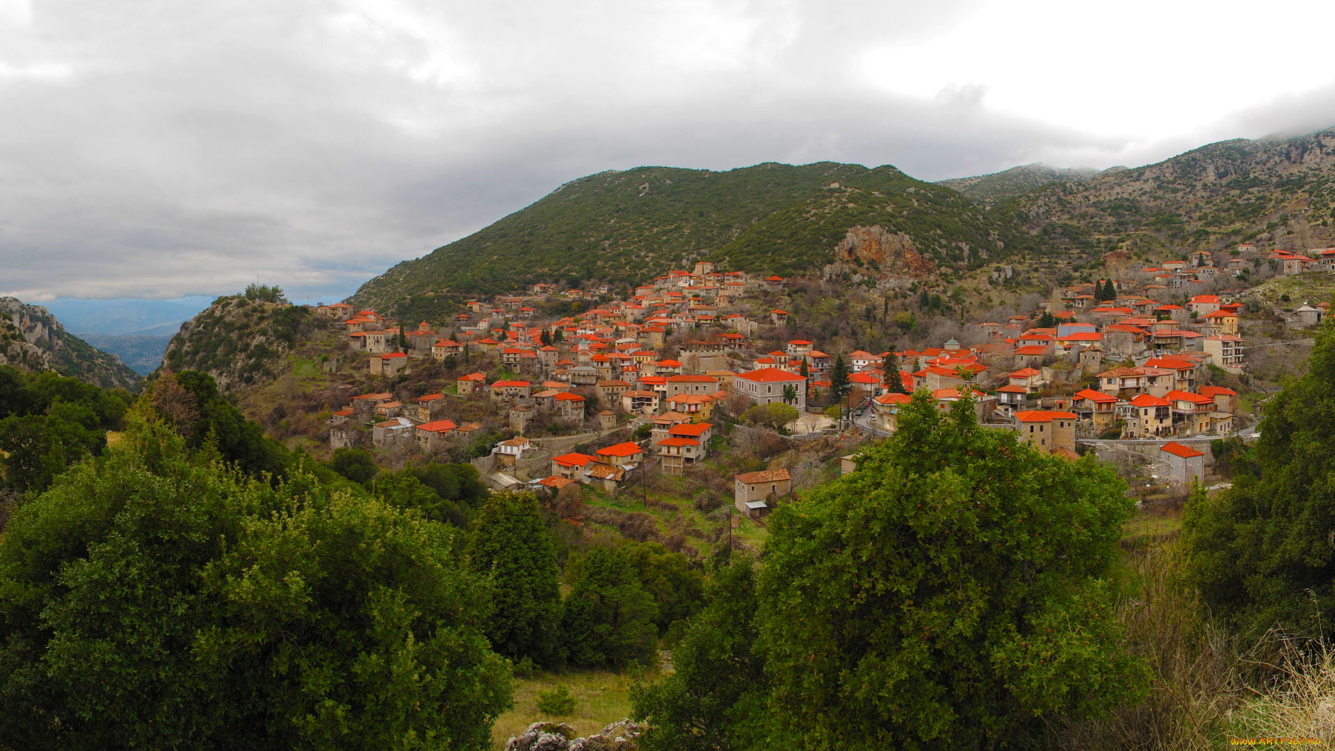 греция, аркадия, города, панорамы, дома, панорама, пейзаж