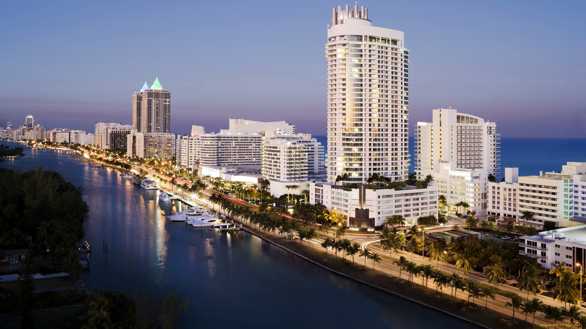 майями, города, улицы, площади, набережные, берег, дома, река