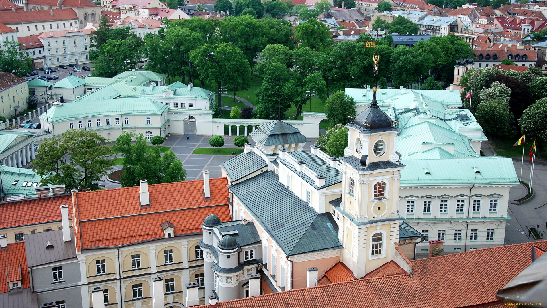 вильнюс, города, литва, дома, панорама