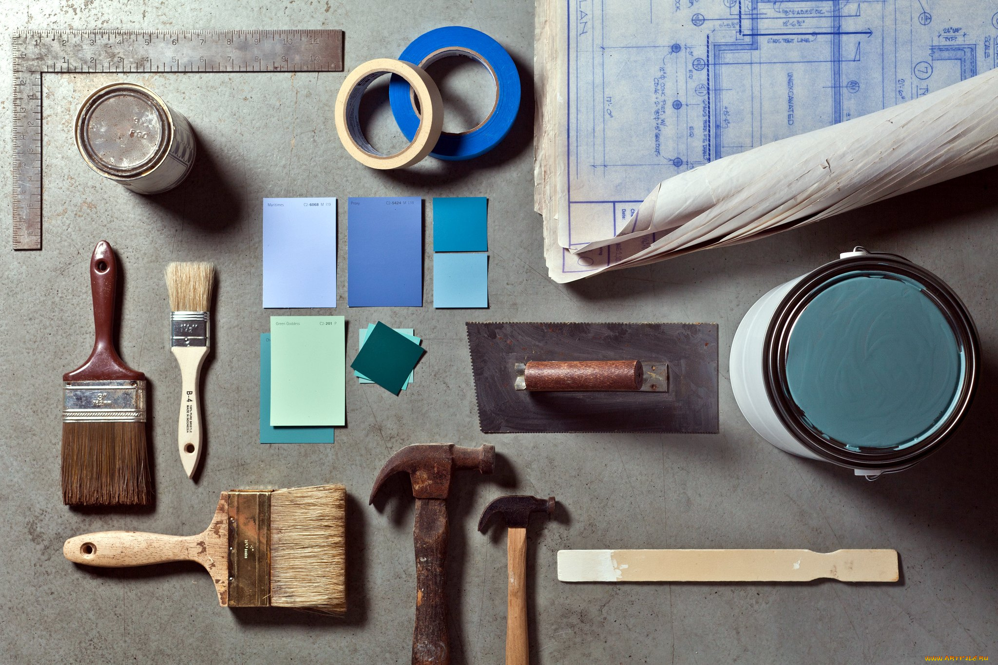 разное, строительные, инструменты, запчасти, механизмы, краски, молотки, щетки, планы