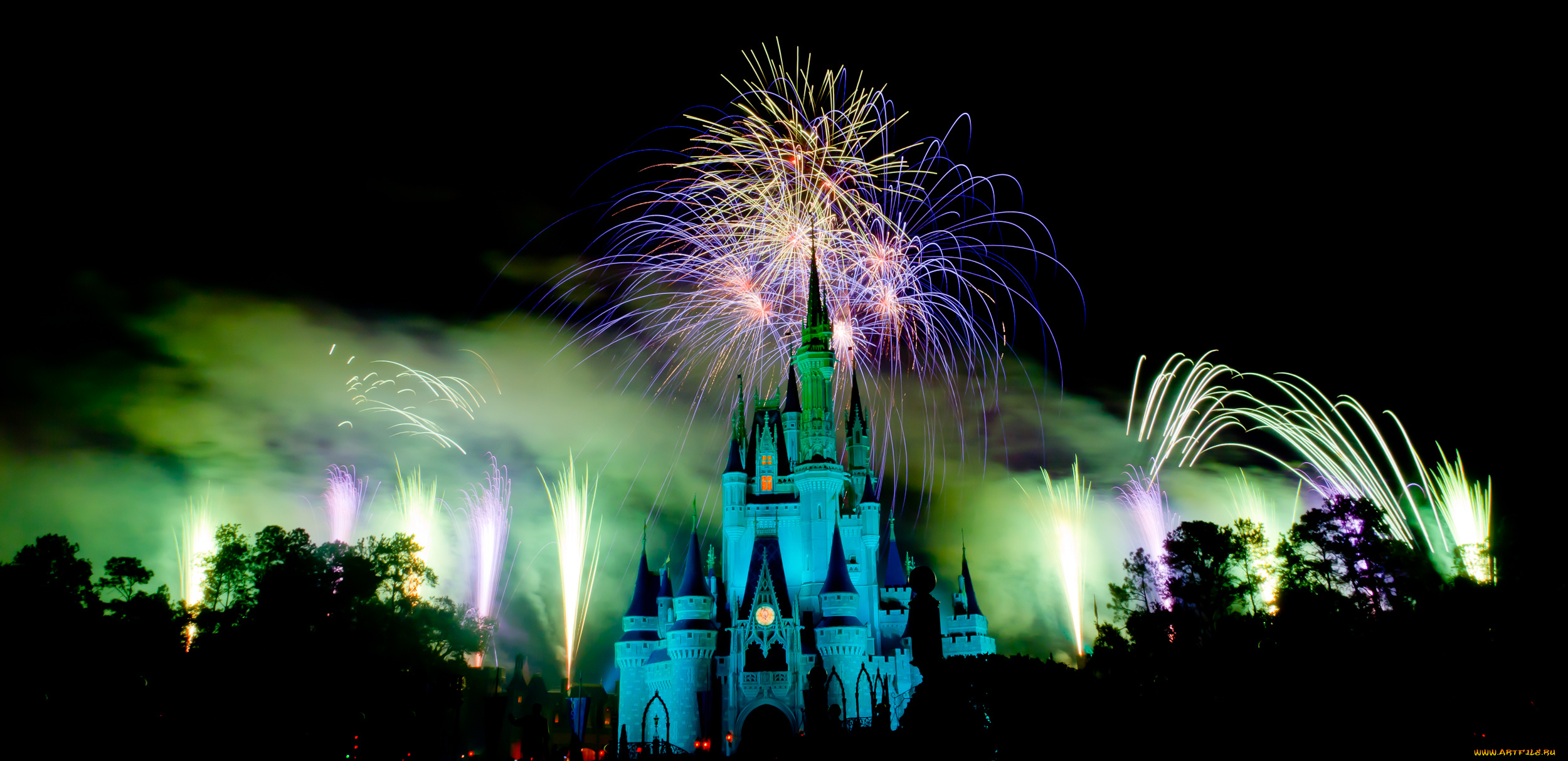 города, диснейленд, сша, фейерверк, шоу, представление, зрелище, штат, флорида, замок, золушки