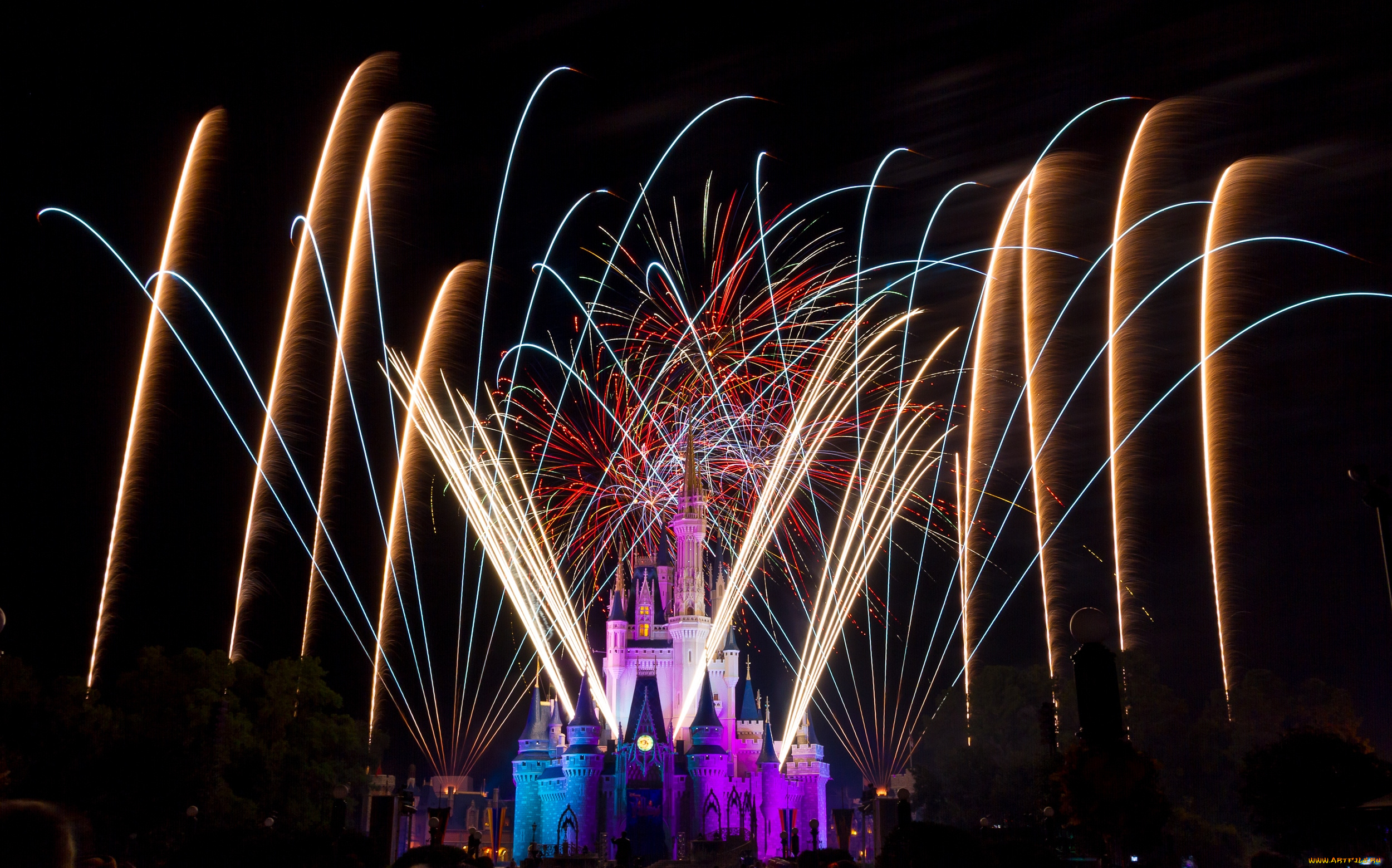 города, диснейленд, зрелище, представление, шоу, фейерверк, сша, штат, флорида