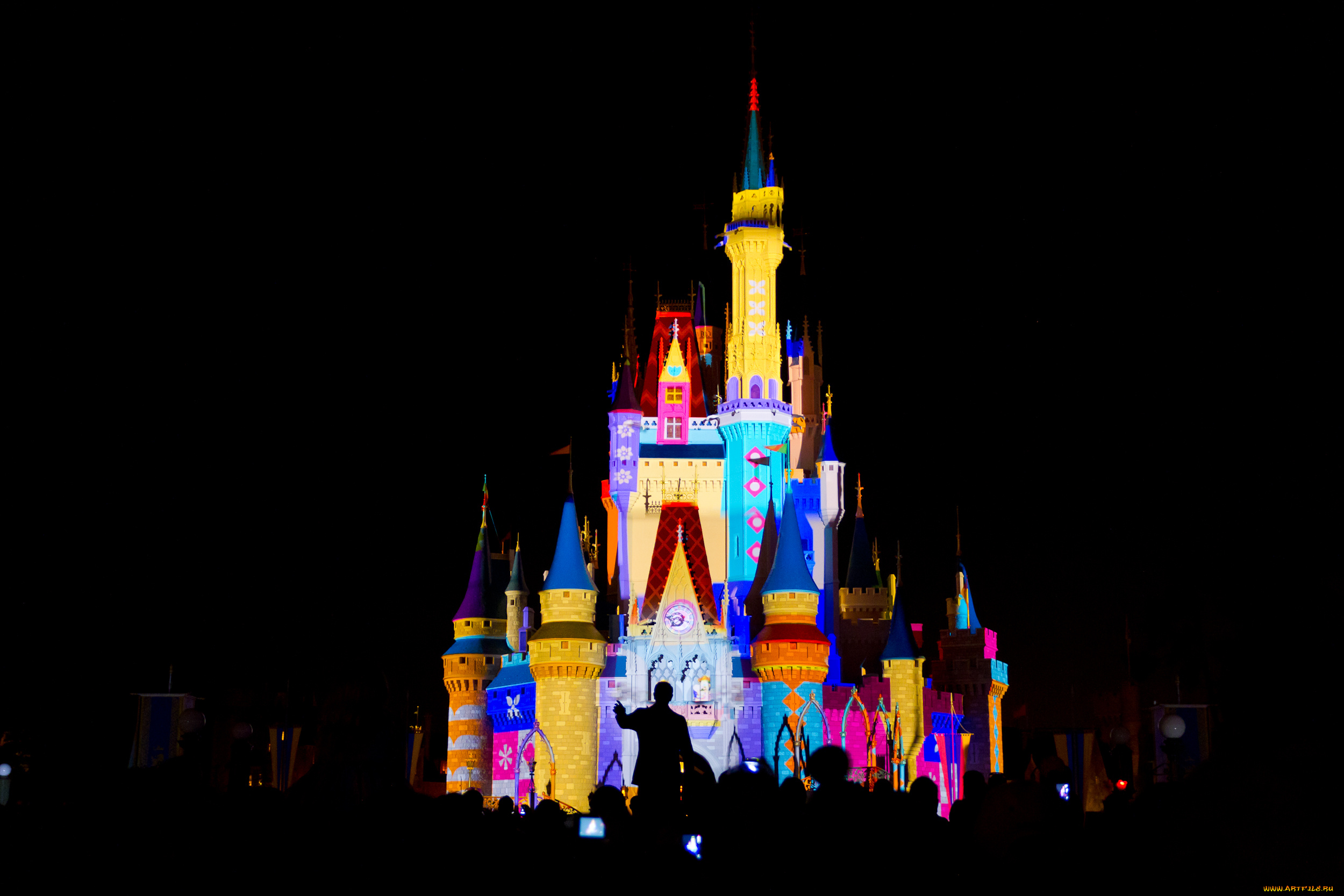 города, диснейленд, сша, штат, флорида, шоу, замок, золушки, представление, зрелище