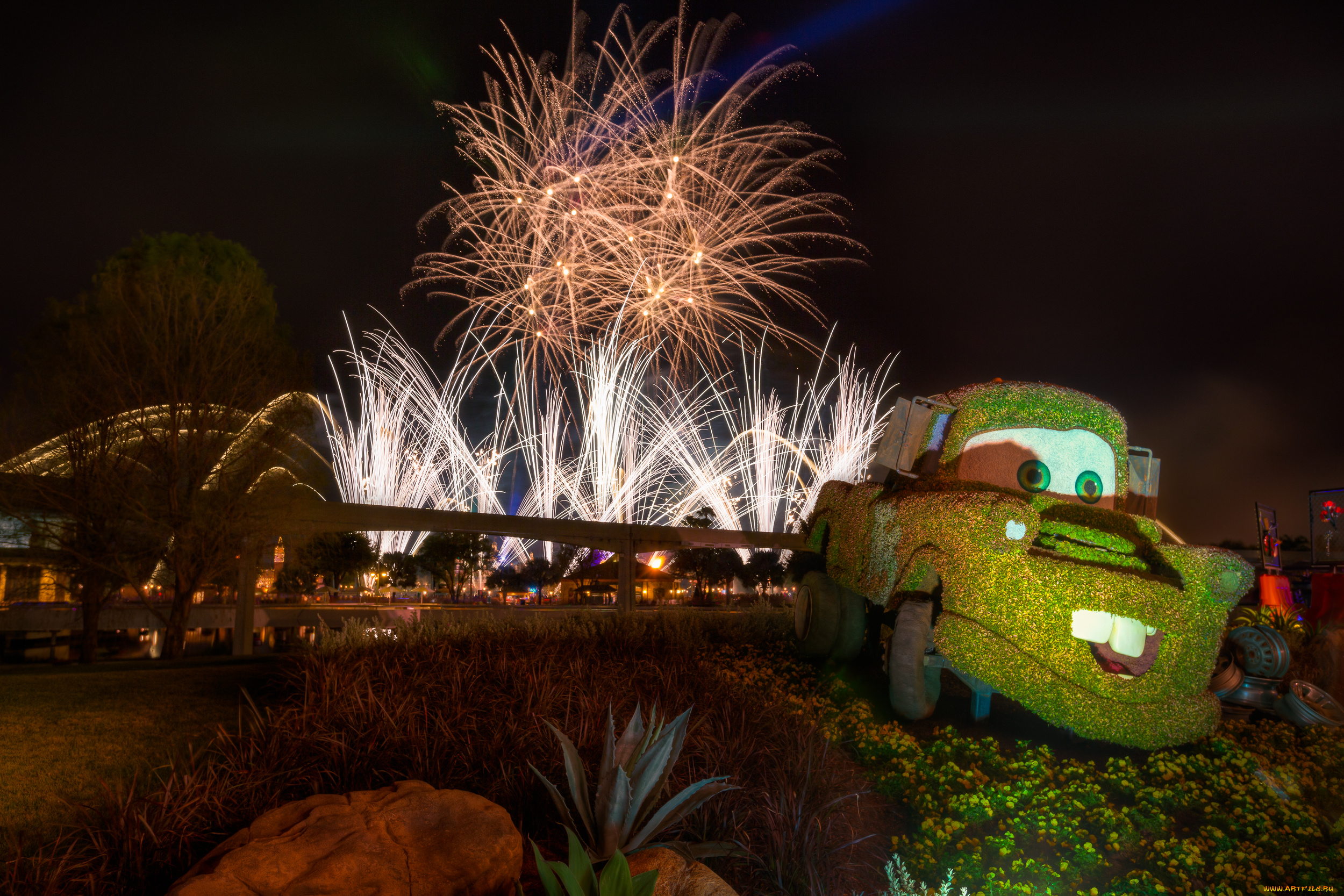 города, диснейленд, зрелище, представление, штат, флорида, сша, фейерверк, шоу