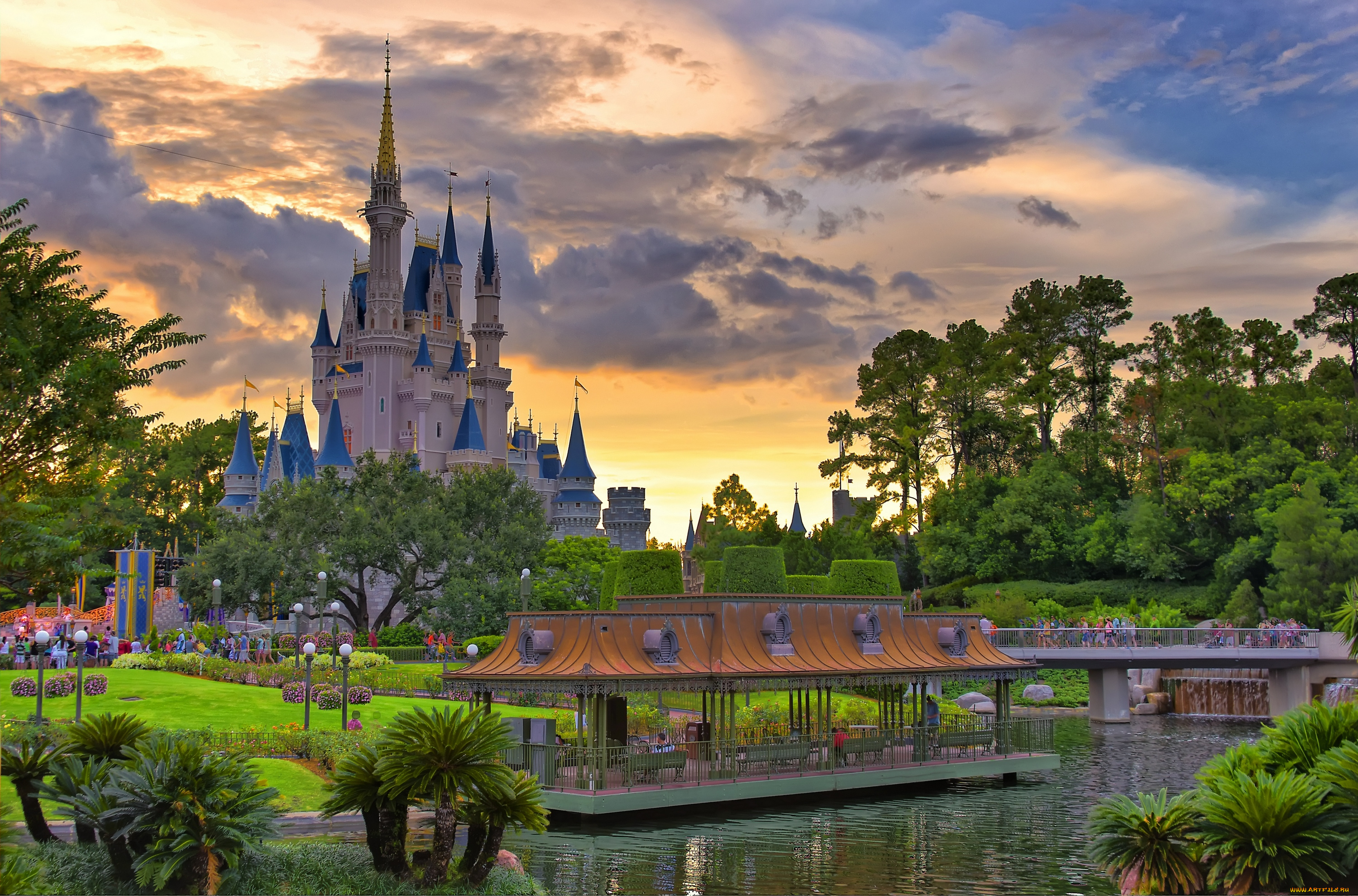 города, диснейленд, волшебное, королевство, замок, парк