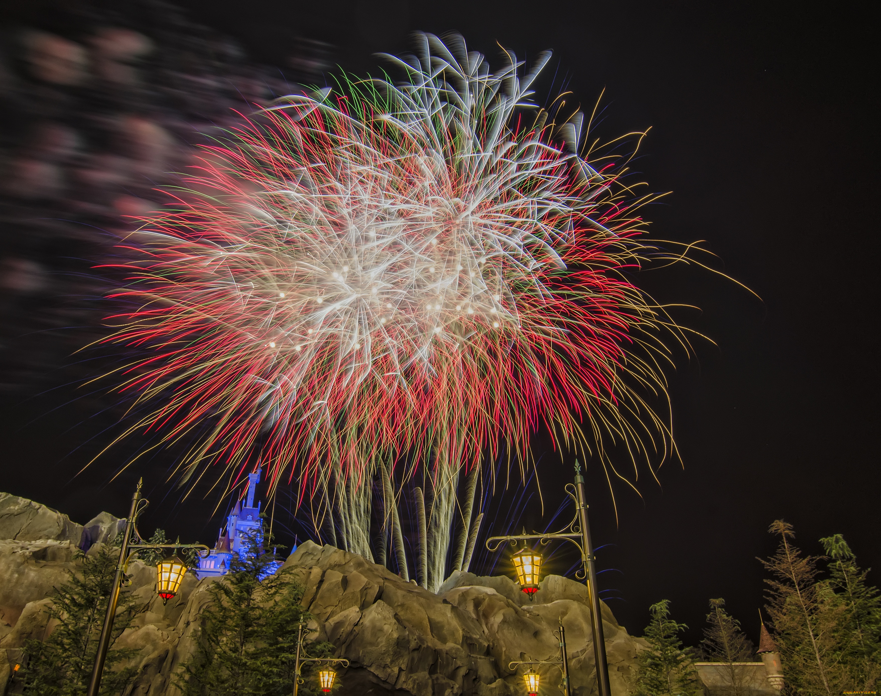 города, диснейленд, фейерверк, шоу, представление, сша, штат, флорида, зрелище