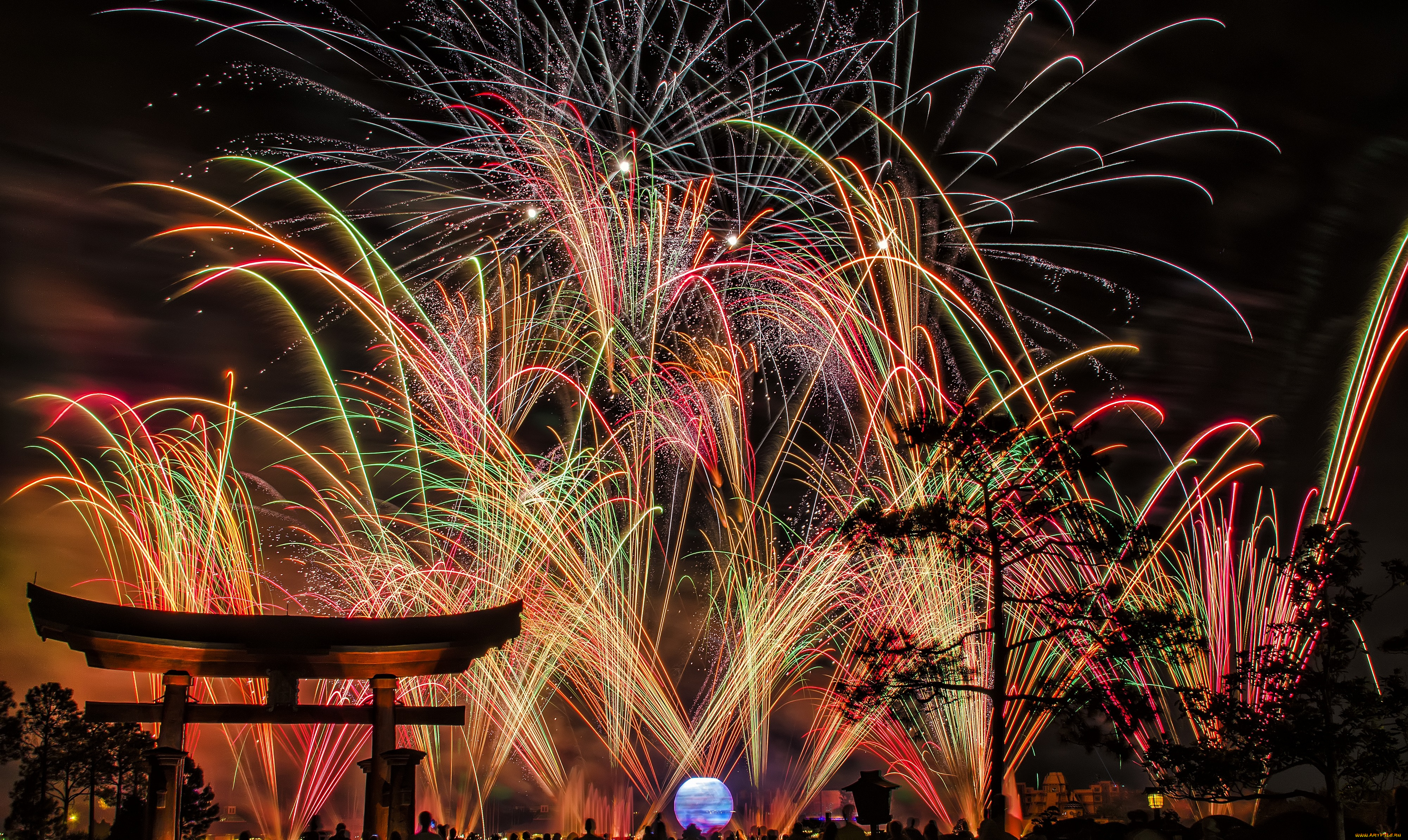 города, диснейленд, штат, флорида, сша, фейерверк, шоу, представление, зрелище