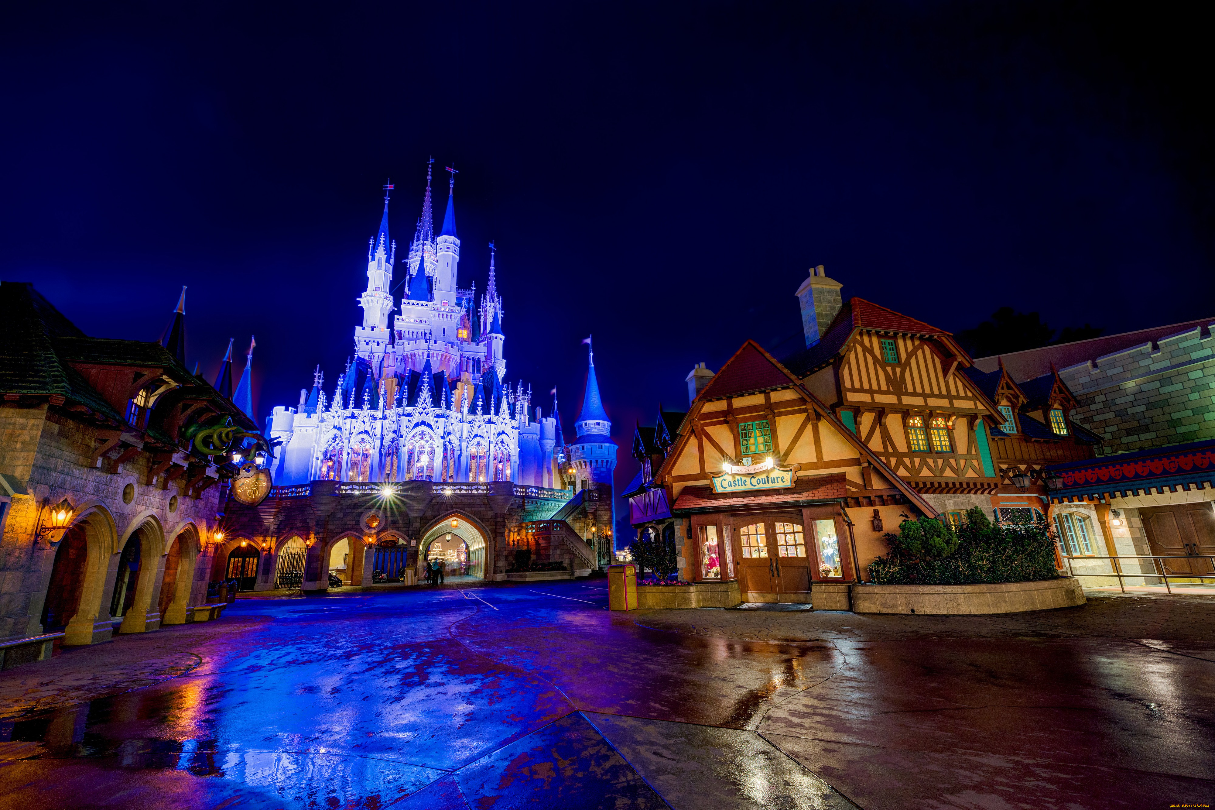 города, диснейленд, замок