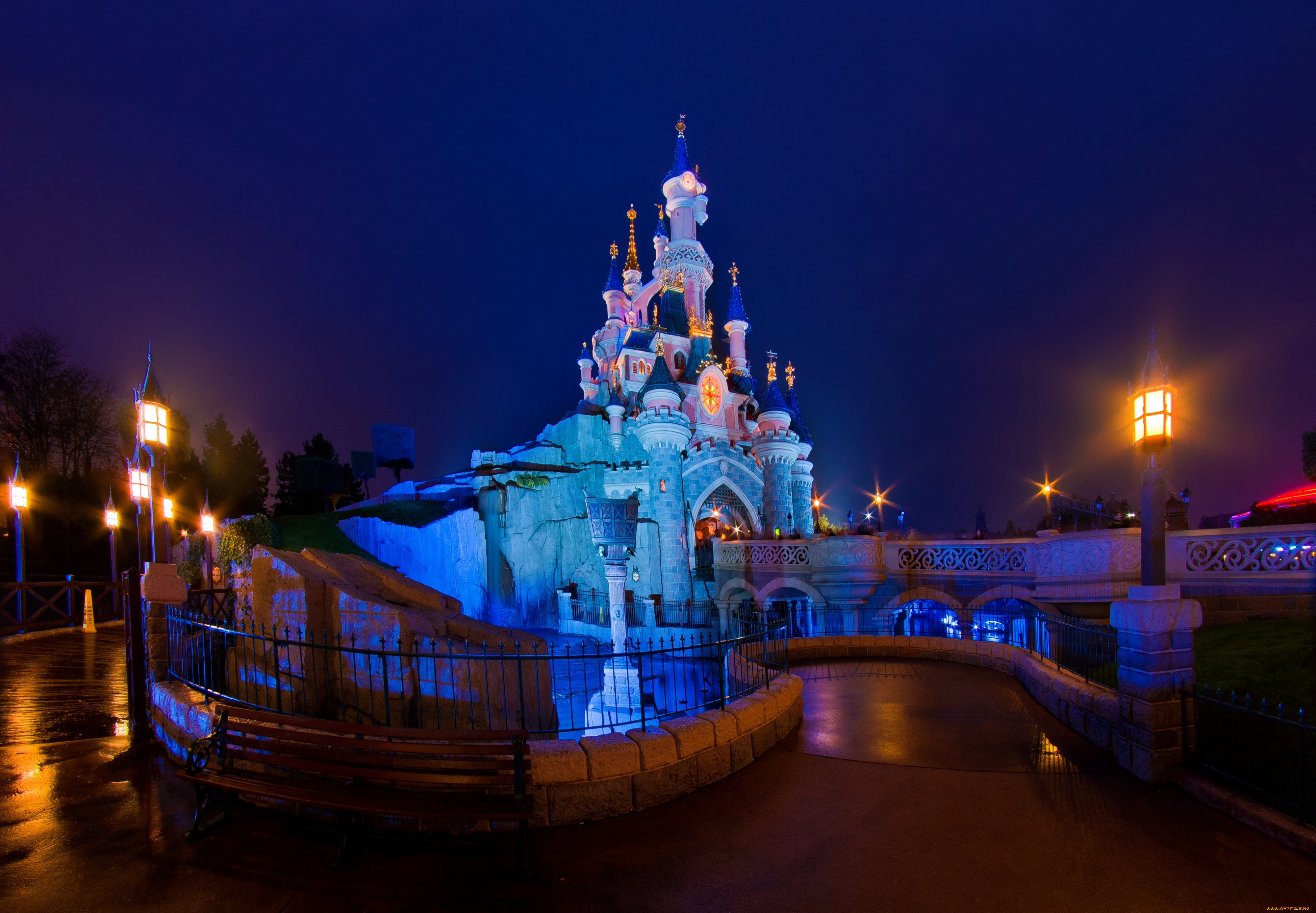 города, диснейленд, замок