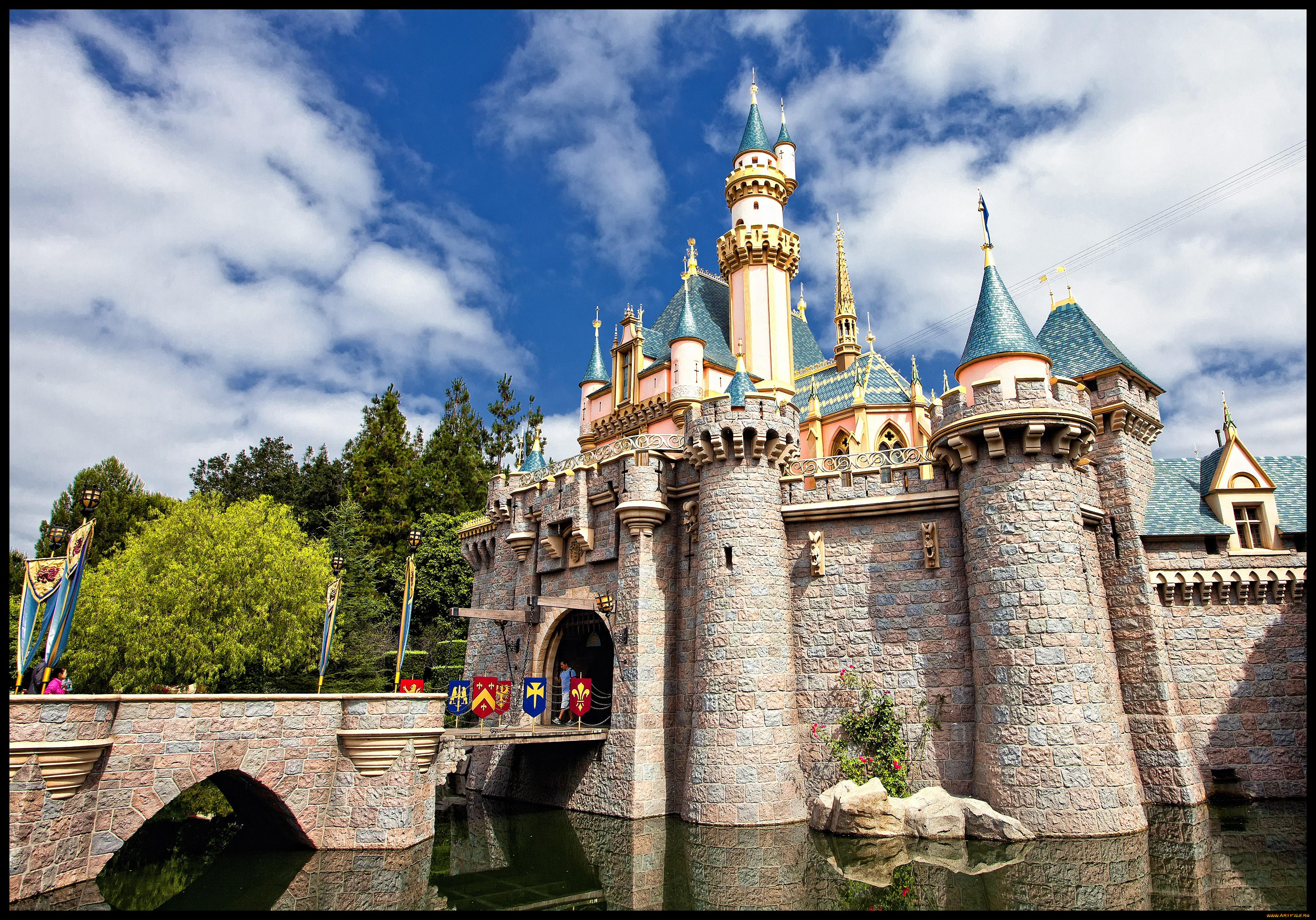города, диснейленд, замок, спящей, красавицы