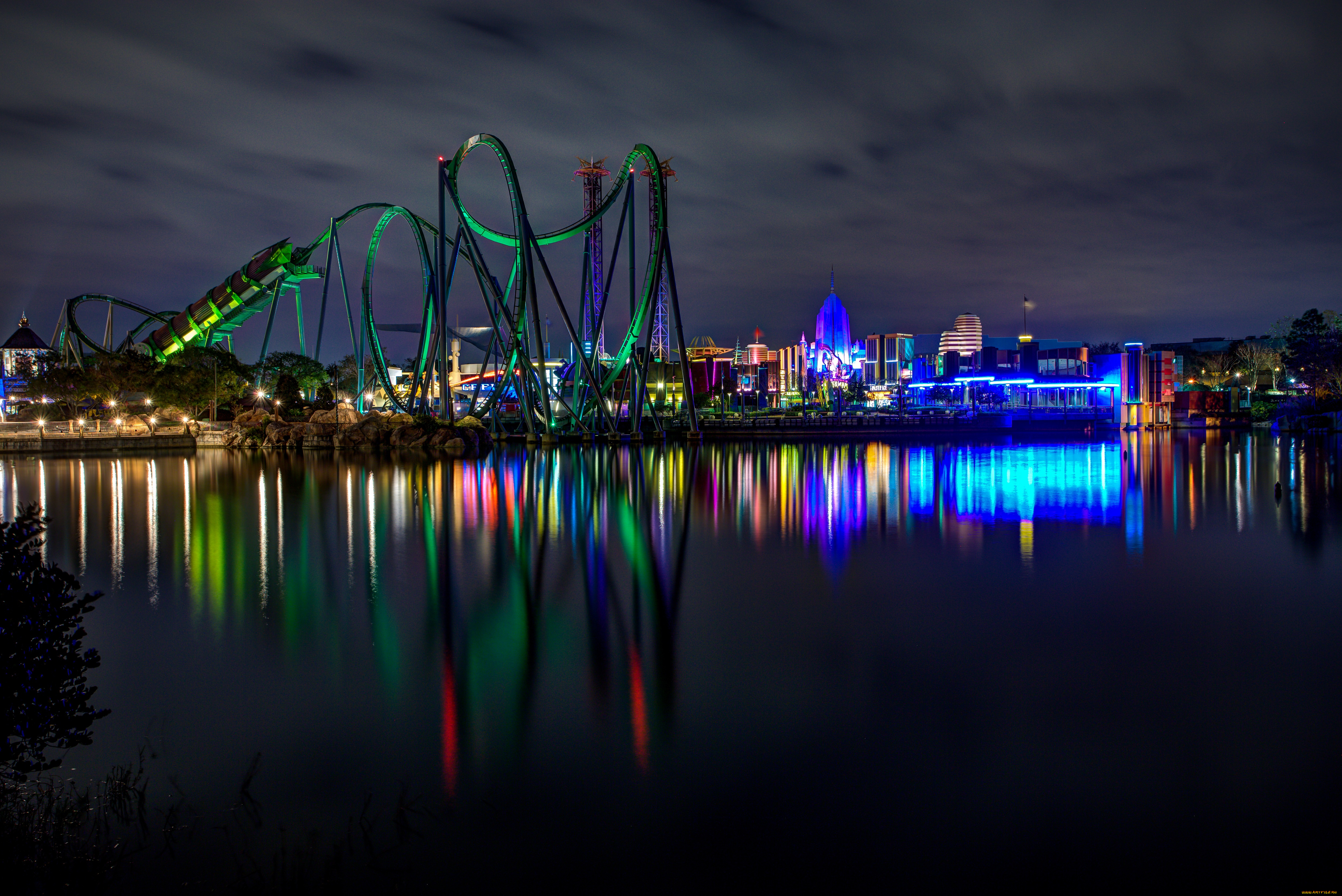 города, диснейленд, парк, развлечений