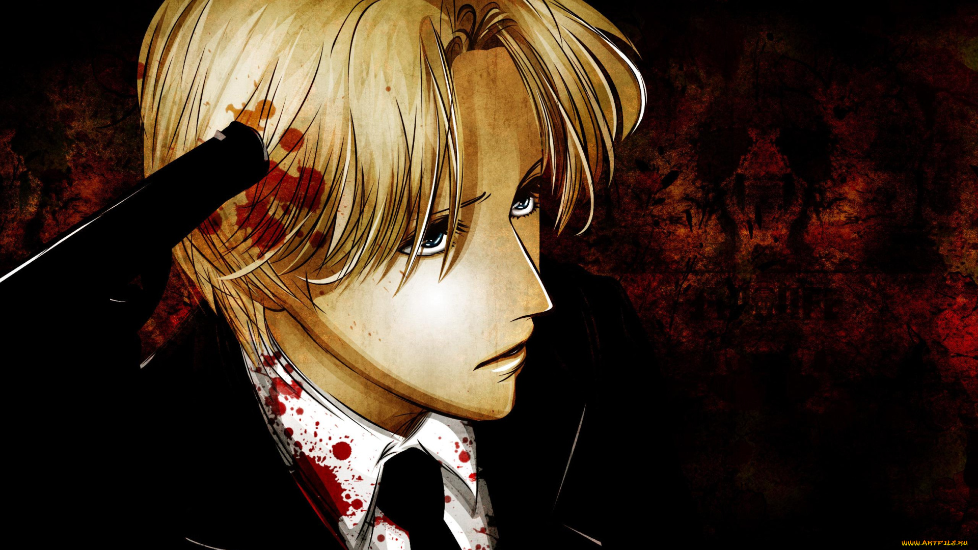 аниме, -weapon, , blood, &, technology, pink, sakura, парень, арт, monster, johan, liebert