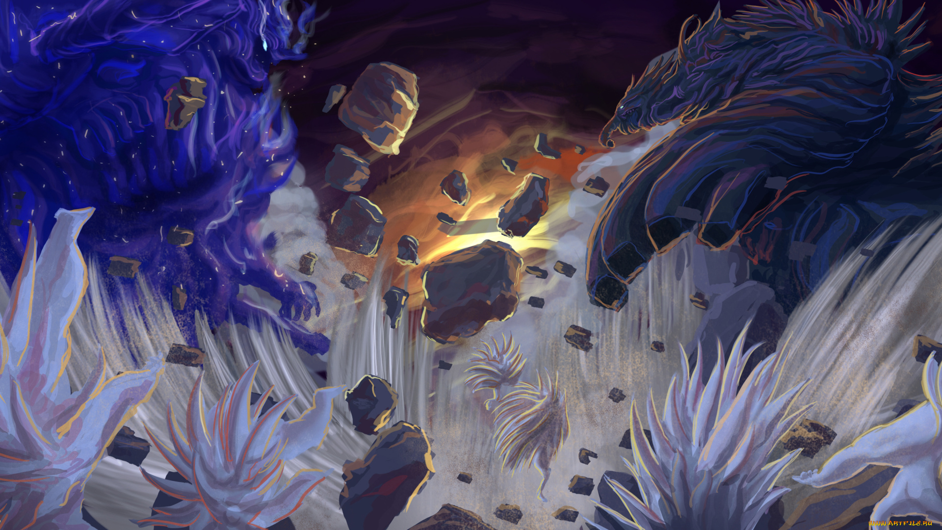 аниме, naruto, арт, бой, наруто