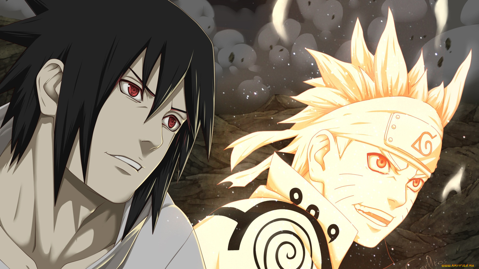 аниме, naruto, наруто, ураганные, хроники, манга, ночь, пыль, улыбки, саске, учиха, узумаки, режим, кьюби