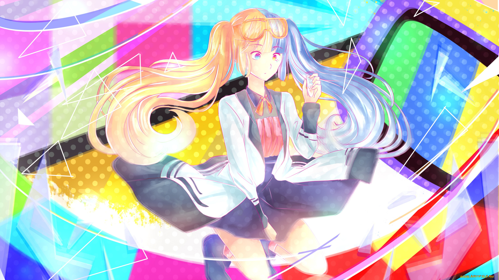 аниме, *unknown, , другое, разноцветная, девушка