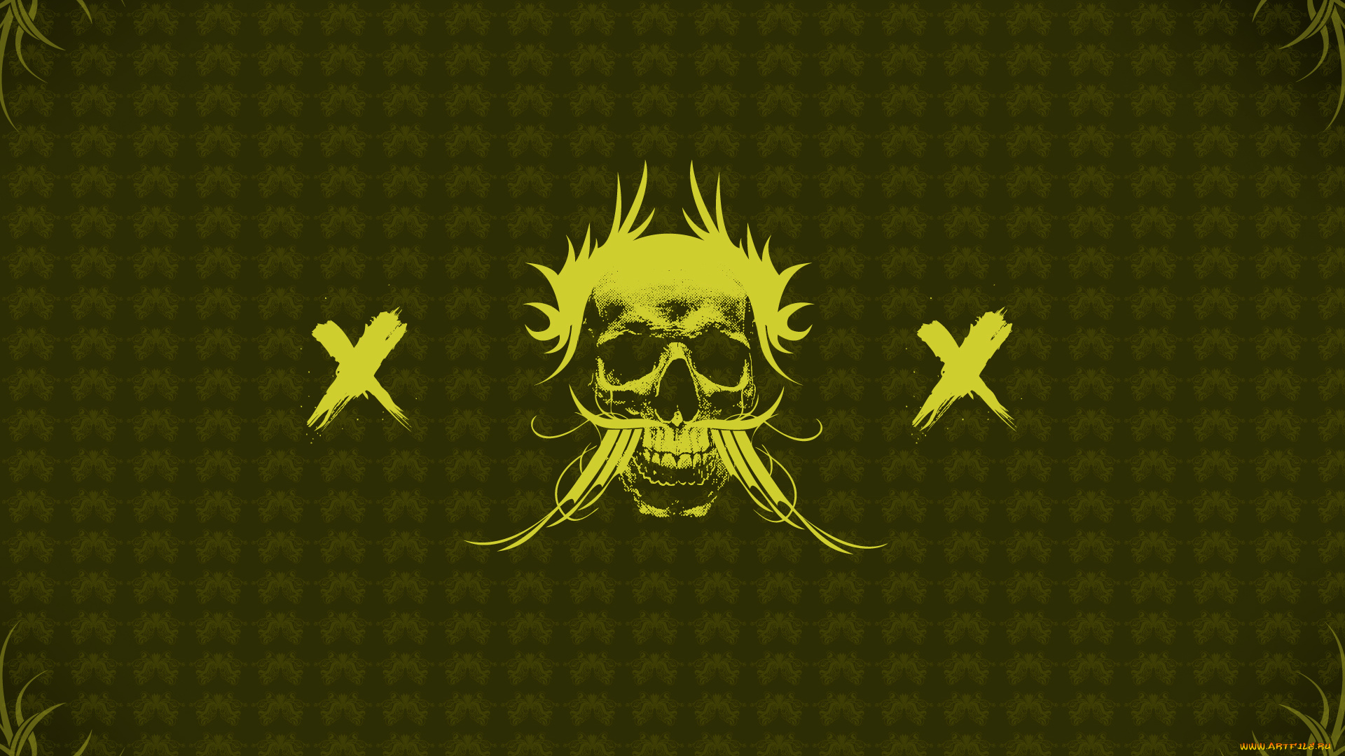 рисованные, минимализм, череп