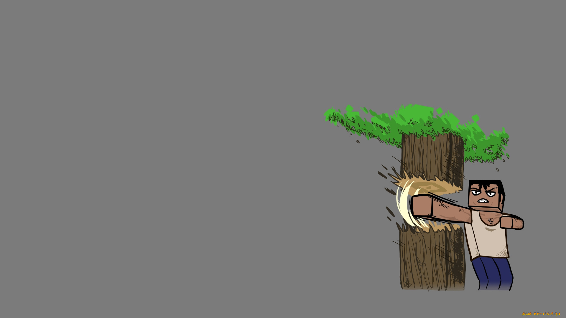 рисованные, минимализм, дерево