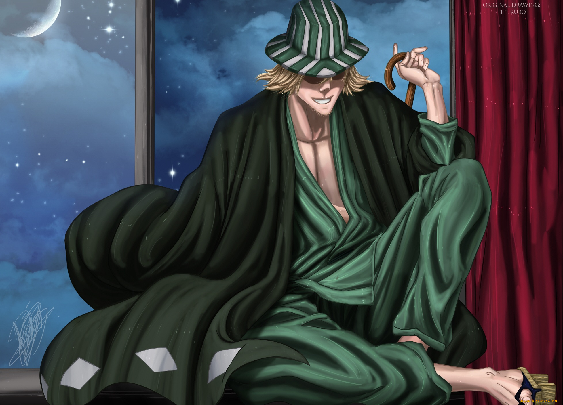 аниме, bleach, урохара, шляпа, блич, киске