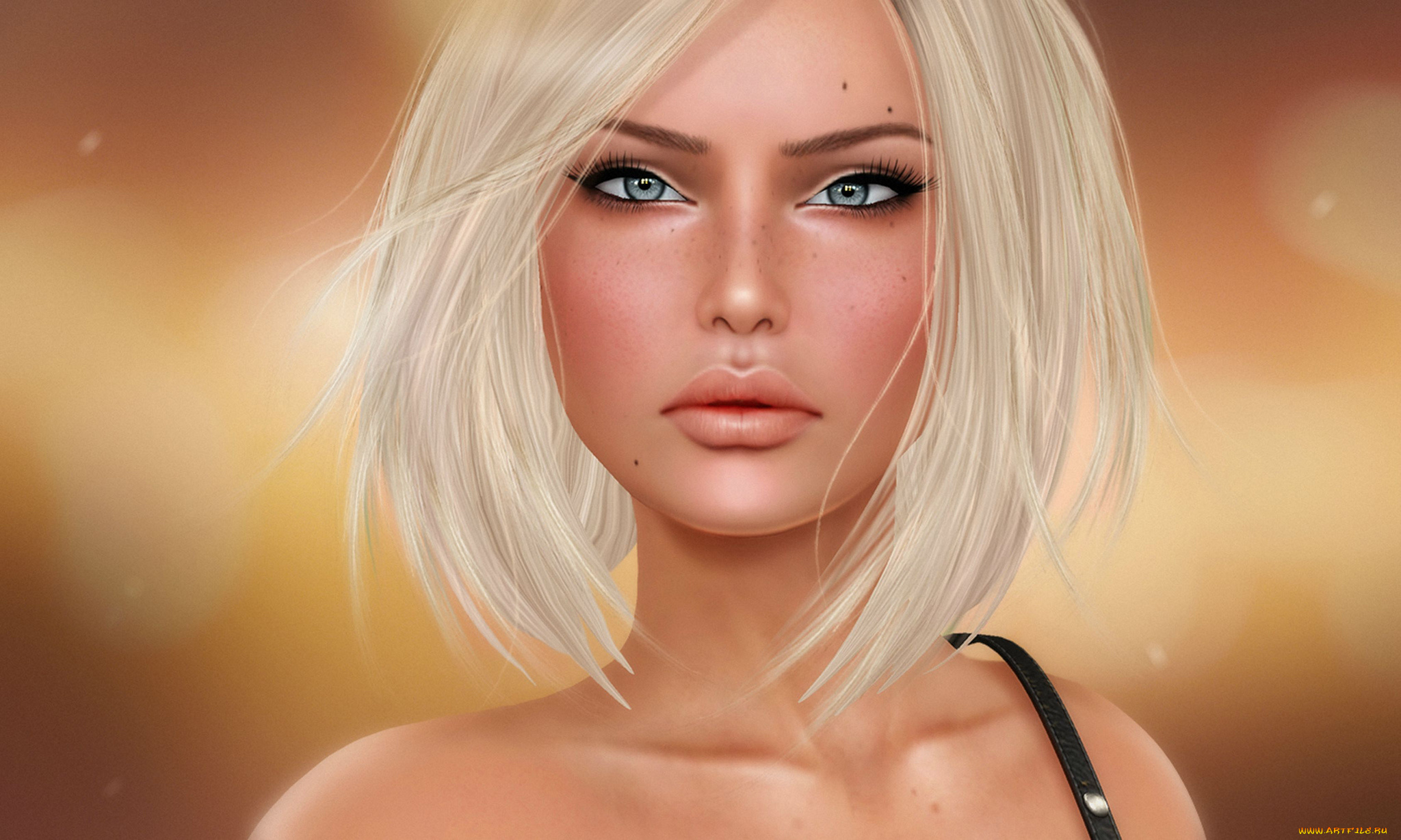 3д, графика, portraits, , портрет, блондинка