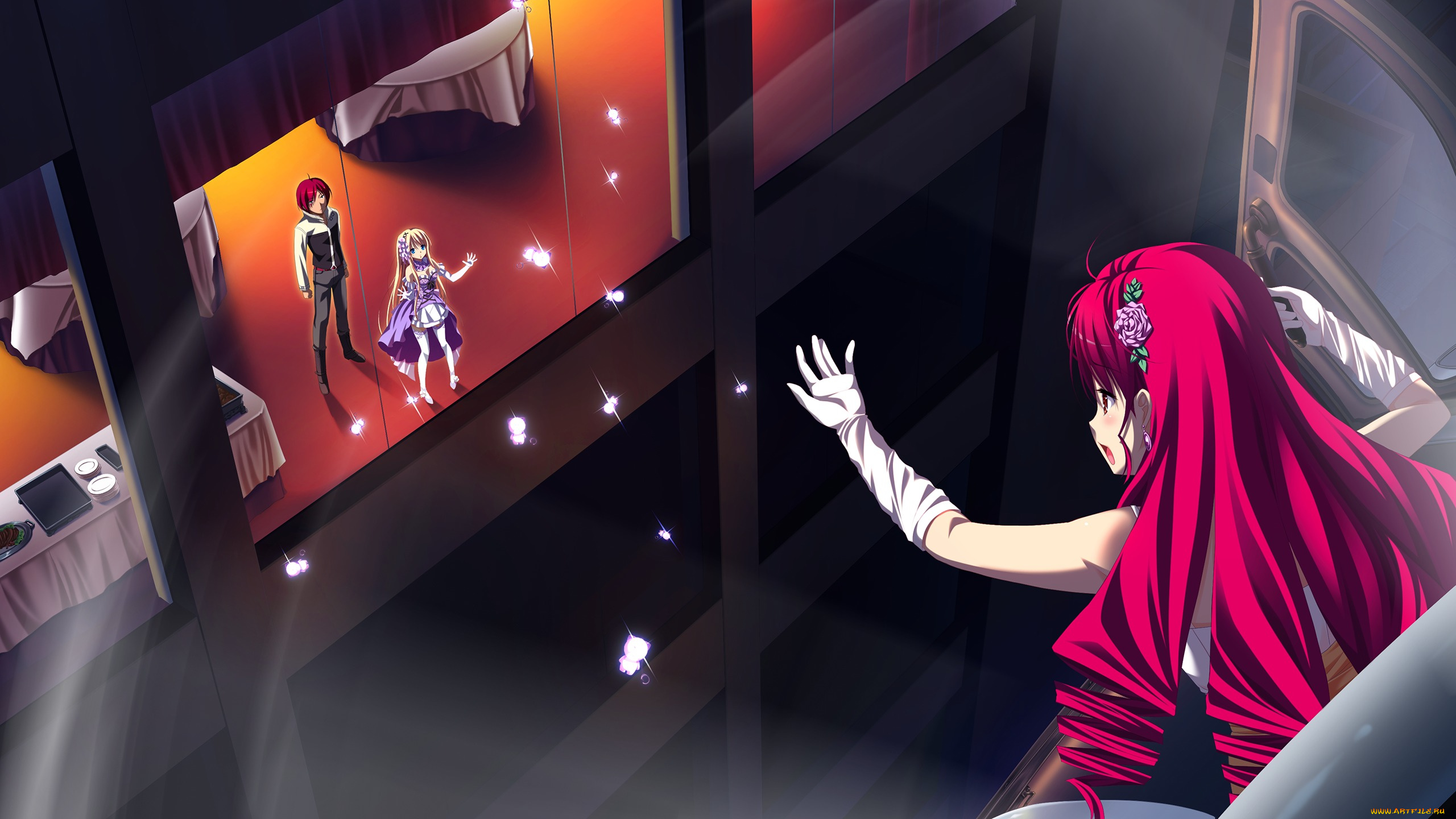 gensou, no, idea, аниме, *unknown, , другое, столы, окно, makita, maki, gensou, no, idea, девушки, парень, kujou, mitsuki, здание, арт