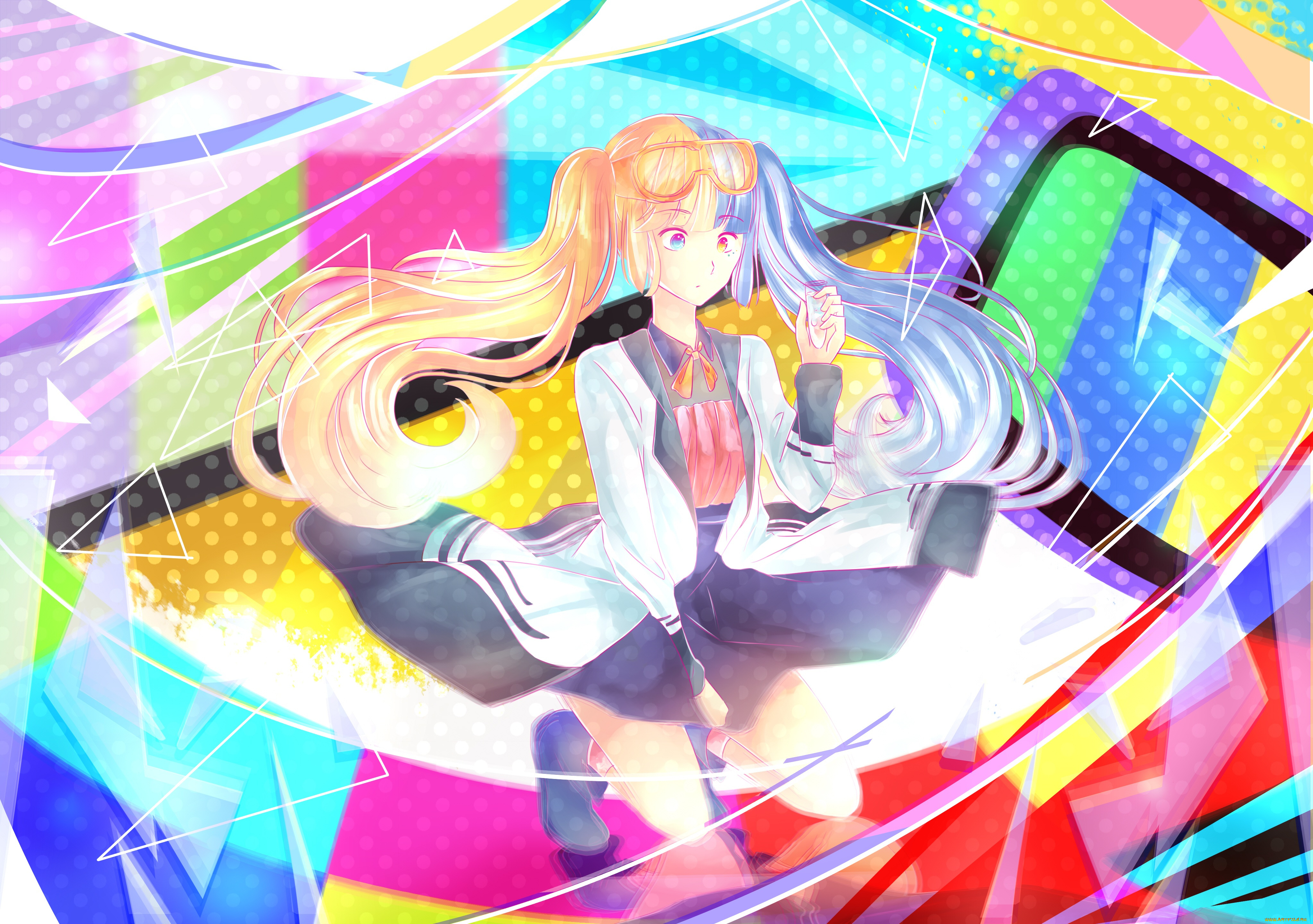 аниме, *unknown, , другое, разноцветная, девушка