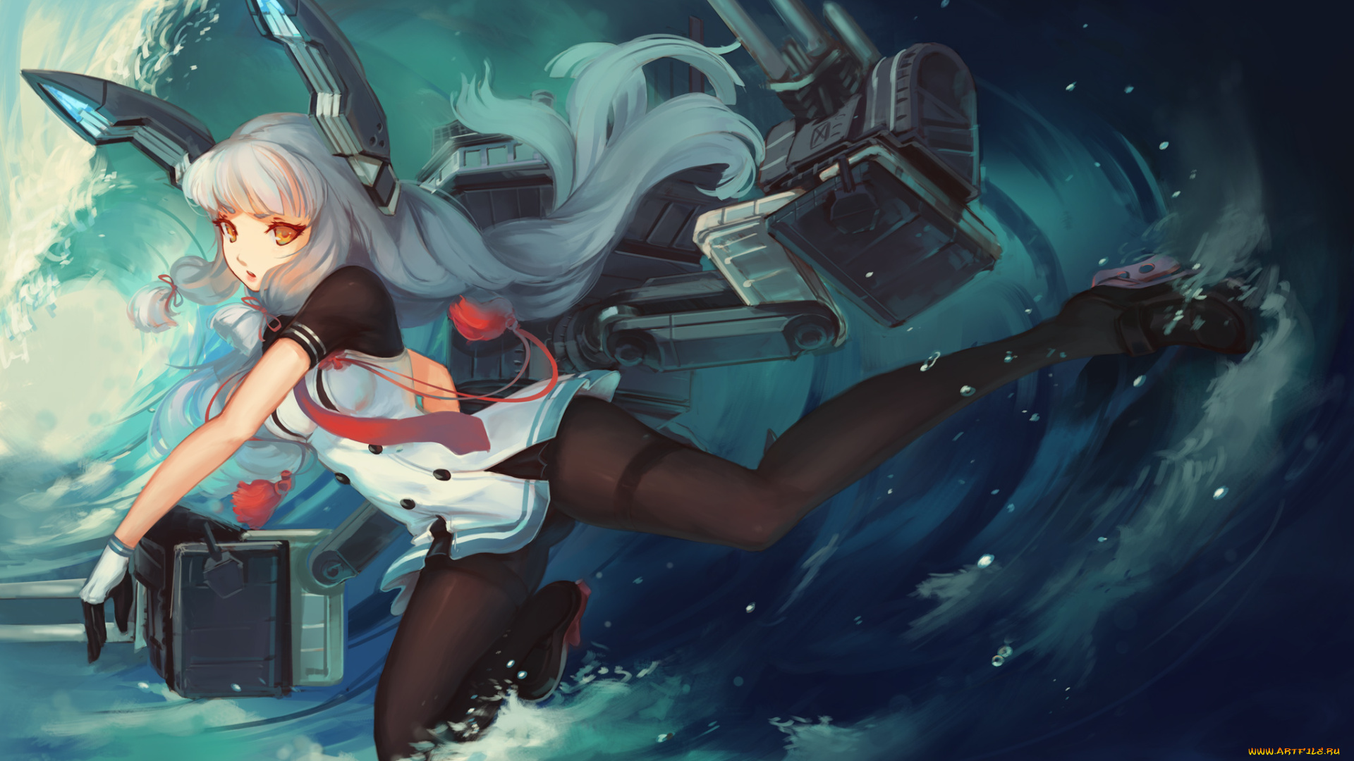 аниме, kantai, collection, kantai, collection, вода, девушка, kancolle, doomfest, murakumo