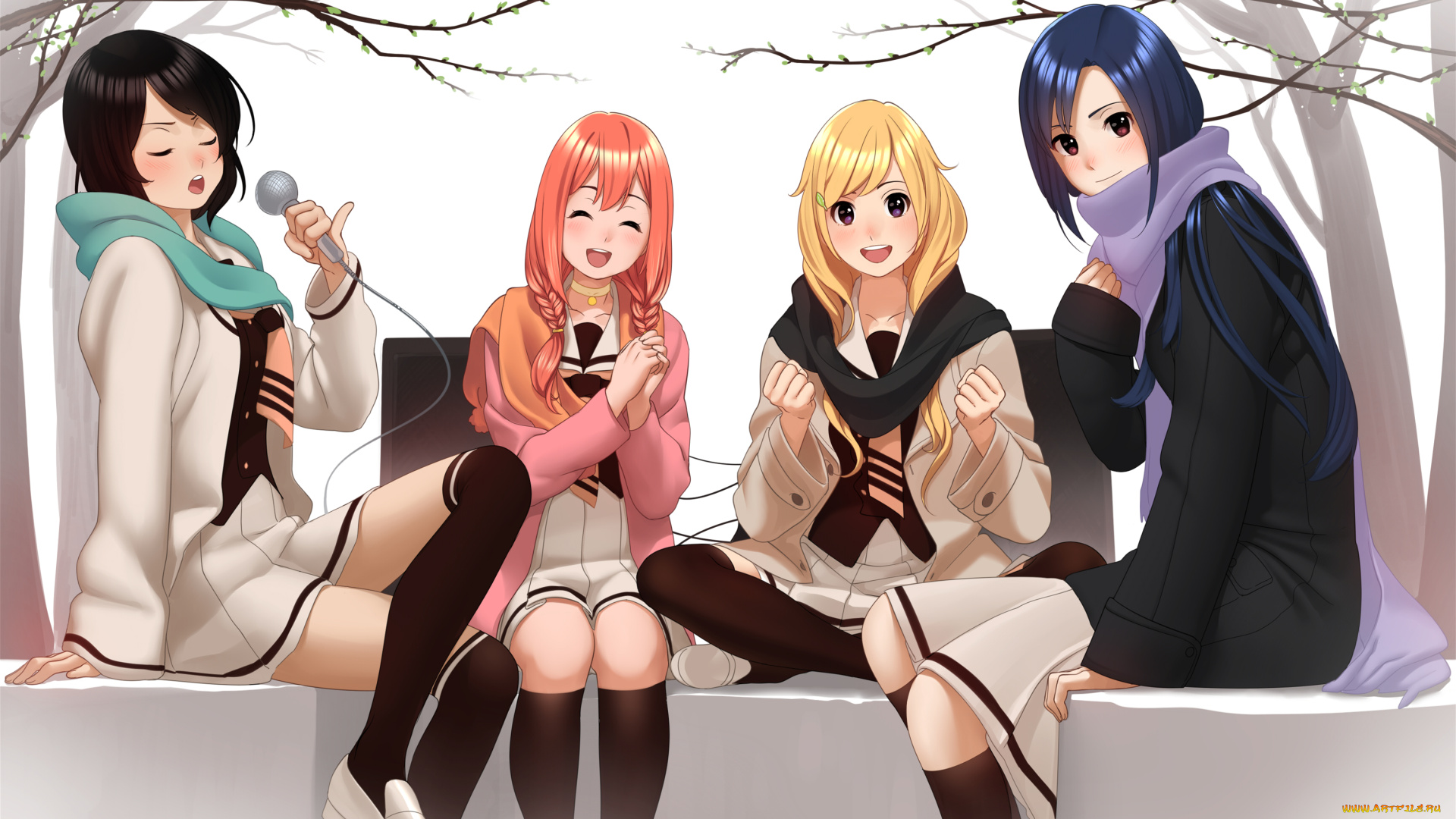 аниме, музыка, девушки, katherine, himitsu, love, money, rocknroll, aconitea, микрофон