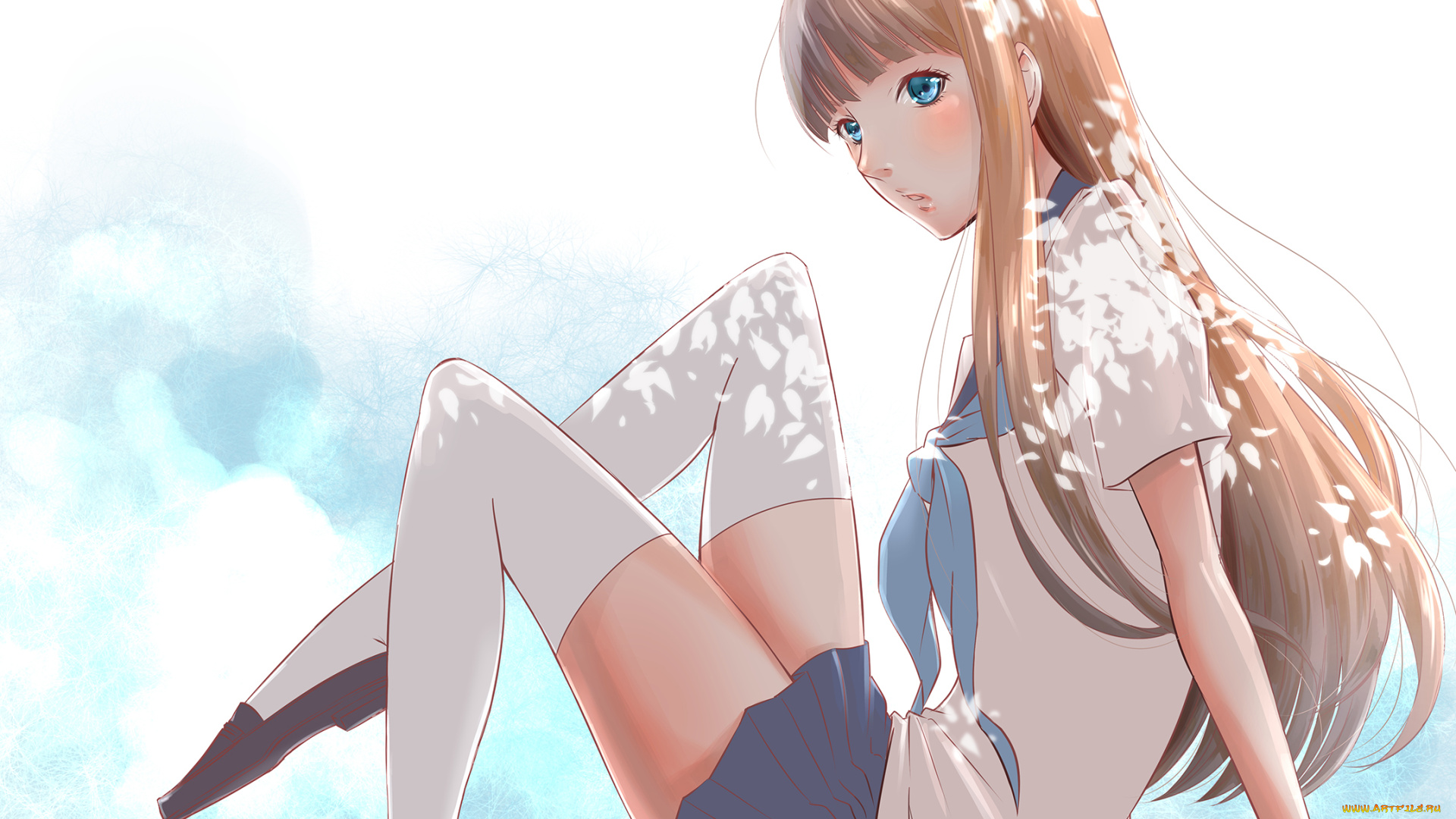 аниме, unknown, , другое, девушка, арт, взгляд, школьная, форма