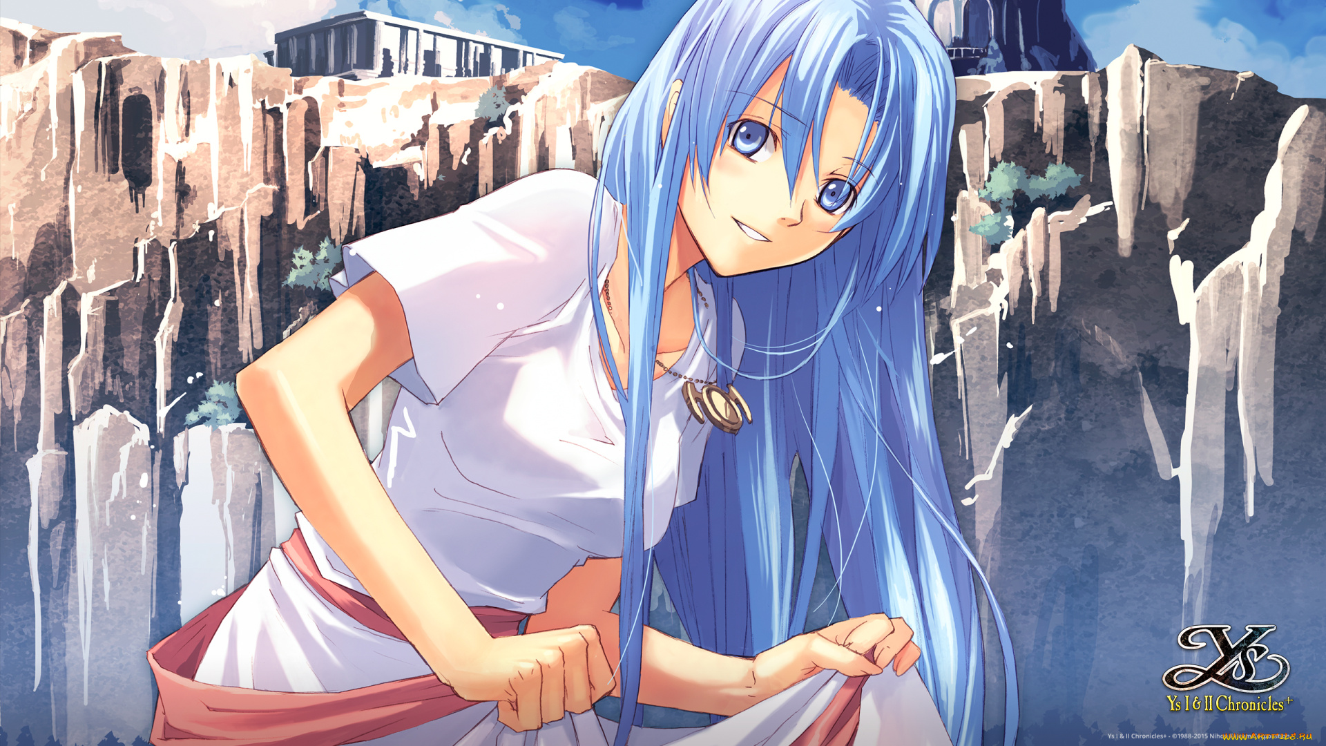 аниме, ys, vi, , the, ark, of, napishtim, девушка, enami, katsumi, ys, скала, гора, арт