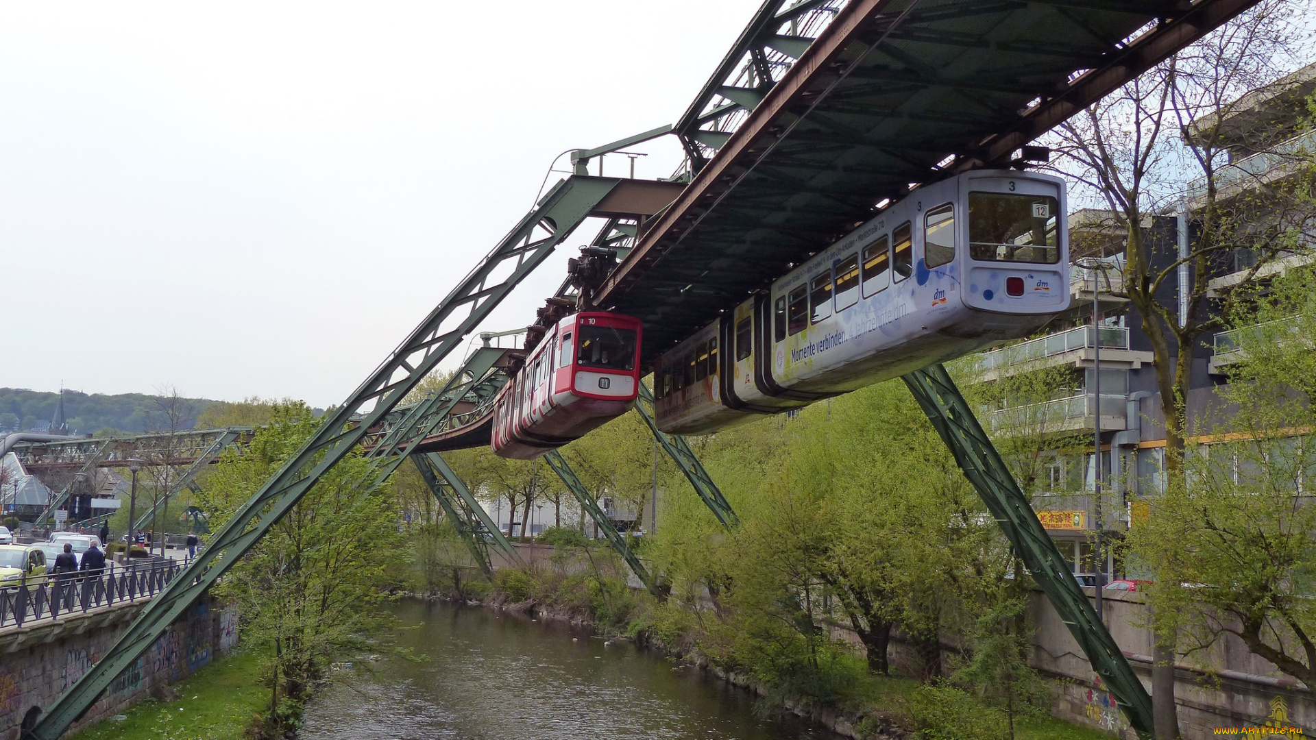техника, монорельс, вагон, эстакада