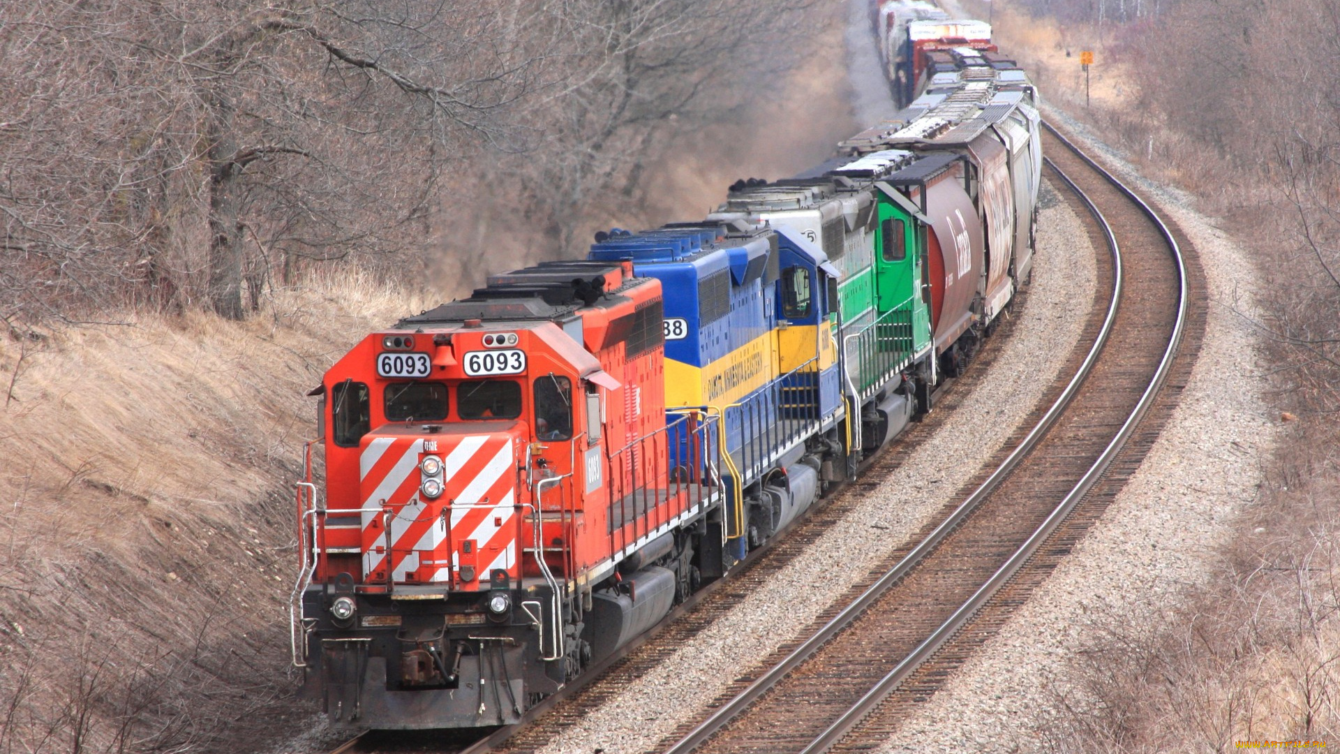 техника, поезда, локомотив, рельсы, дорога, железная, состав