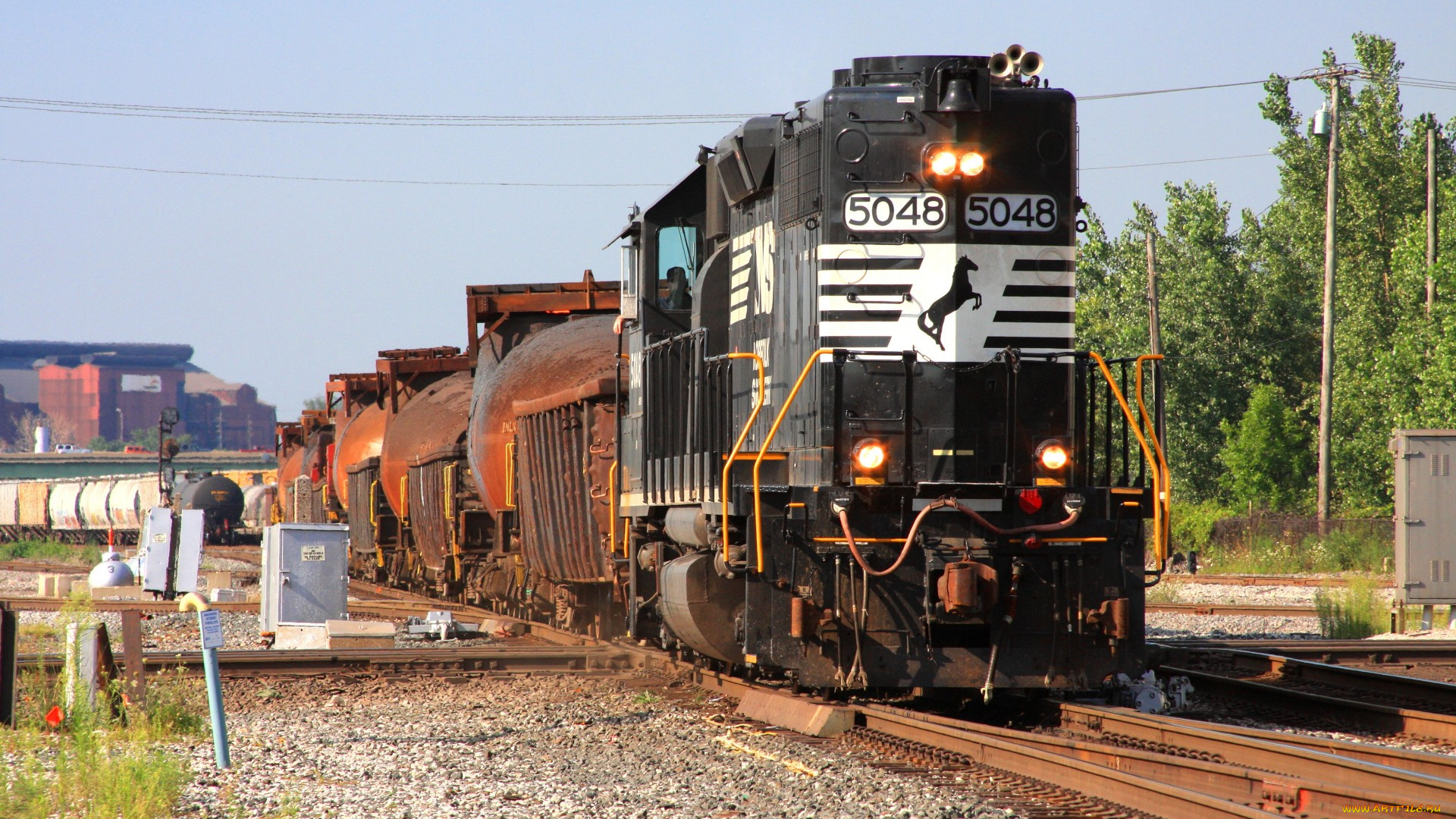 техника, поезда, локомотив, состав, дорога, рельсы, железная