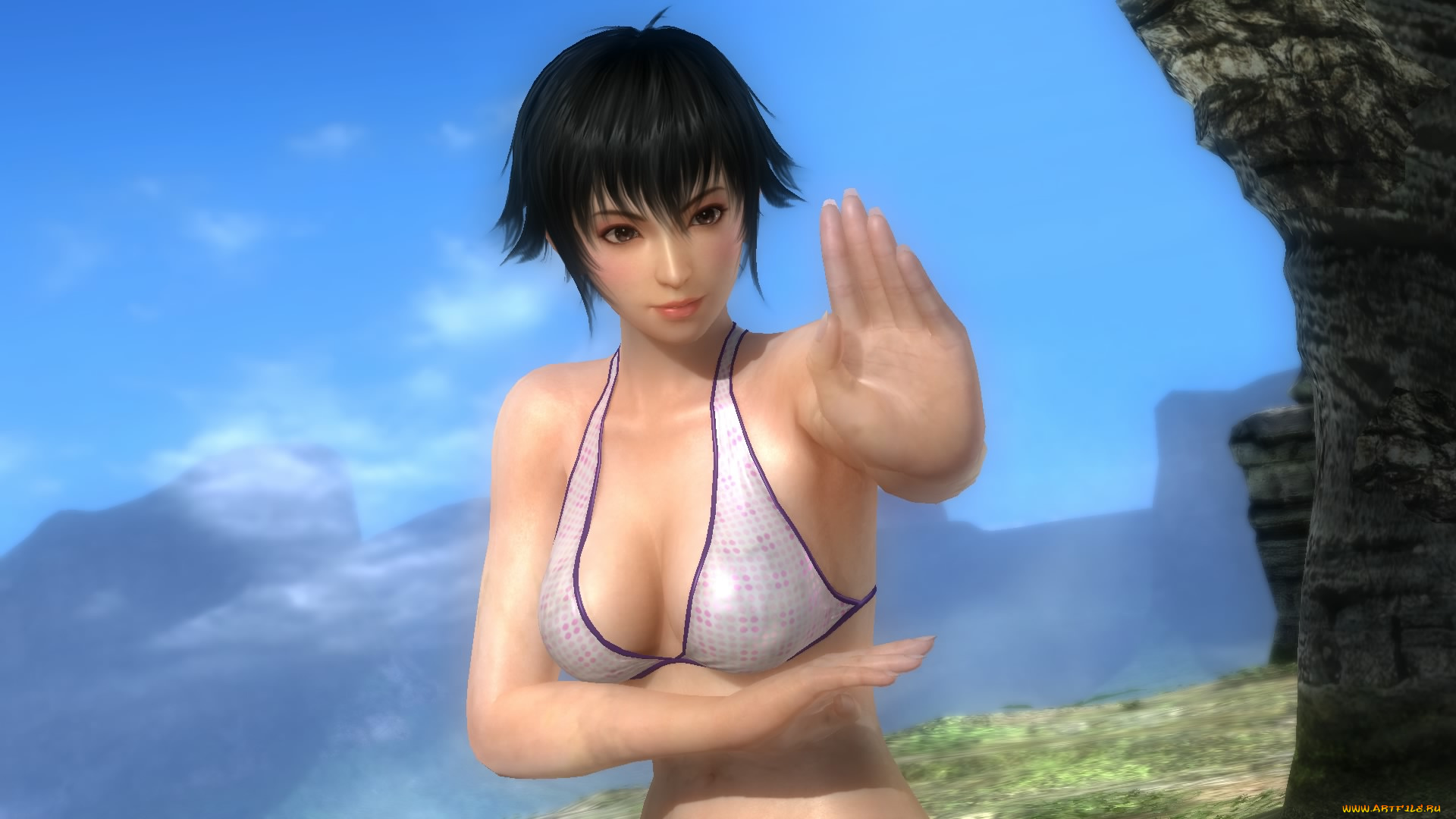 видео, игры, dead, or, alive, 5, фон, поза, взгляд, девушка