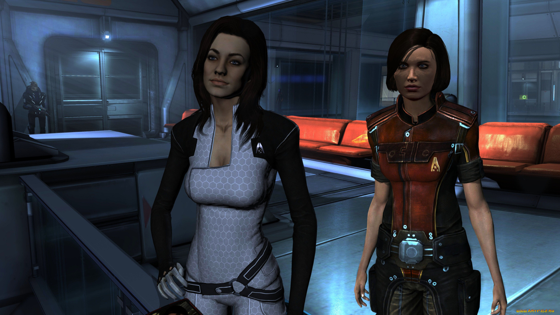 видео, игры, mass, effect, девушки, фон, взгляд