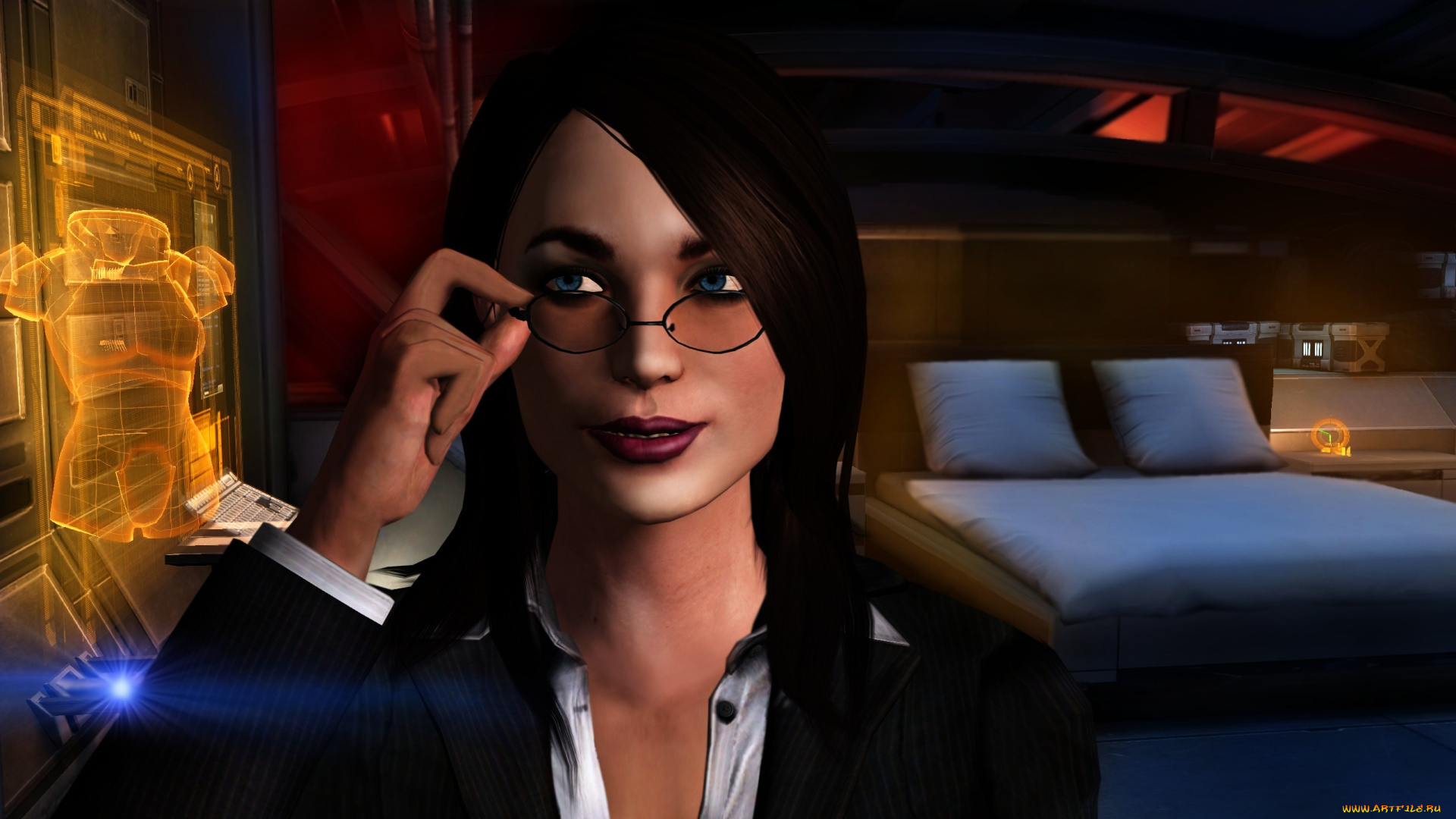 видео, игры, mass, effect, девушки, фон, взгляд