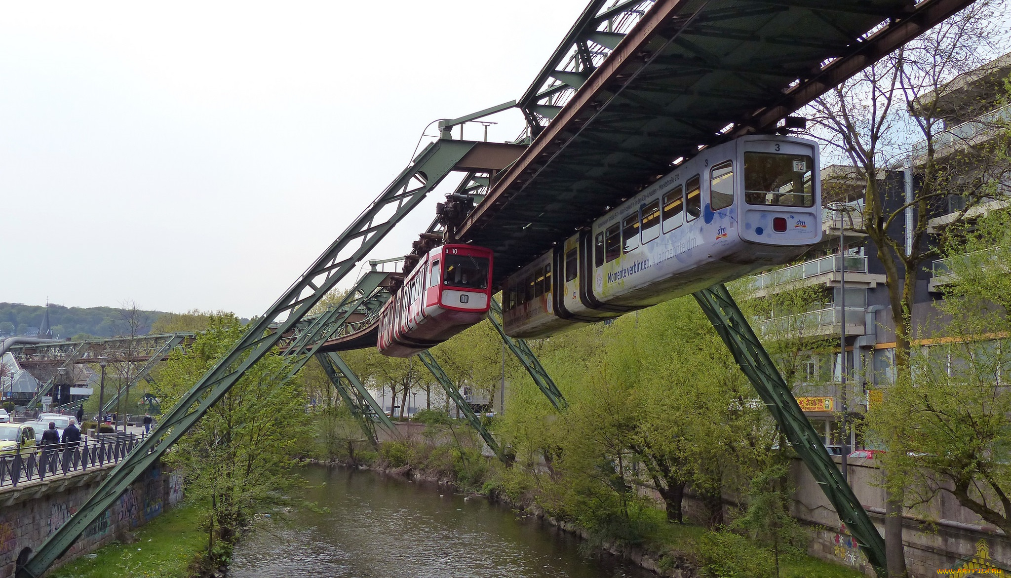 техника, монорельс, вагон, эстакада