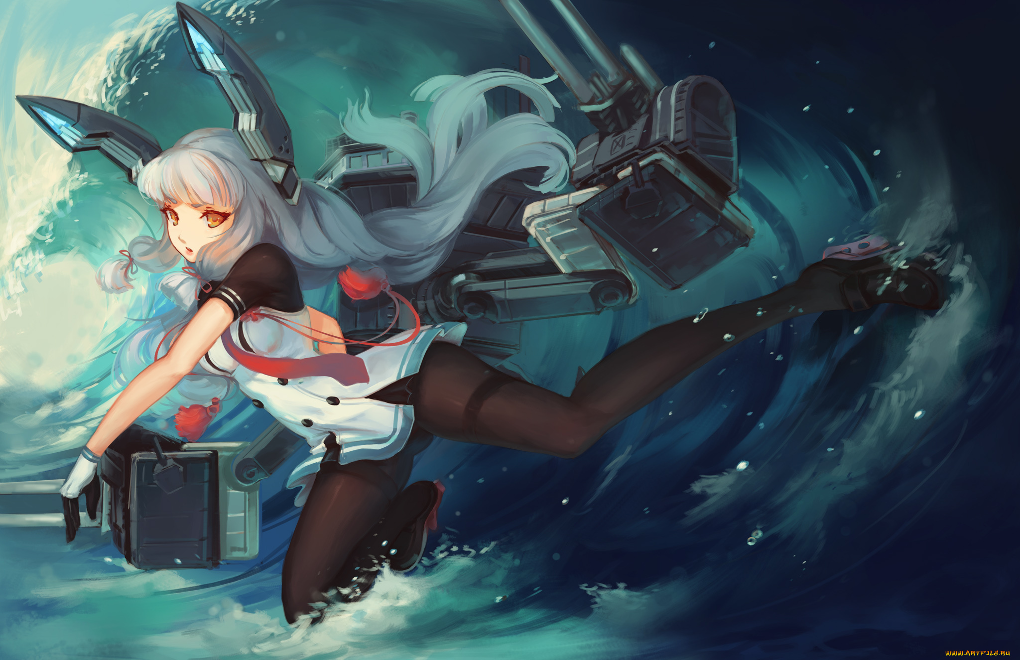 аниме, kantai, collection, kantai, collection, вода, девушка, kancolle, doomfest, murakumo