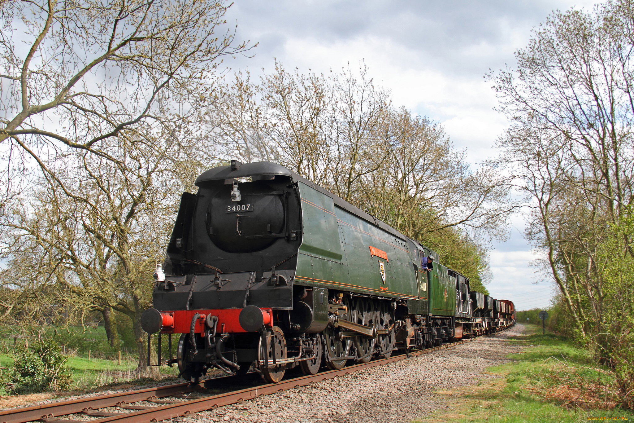 техника, паровозы, дорога, рельсы, паровоз, железная