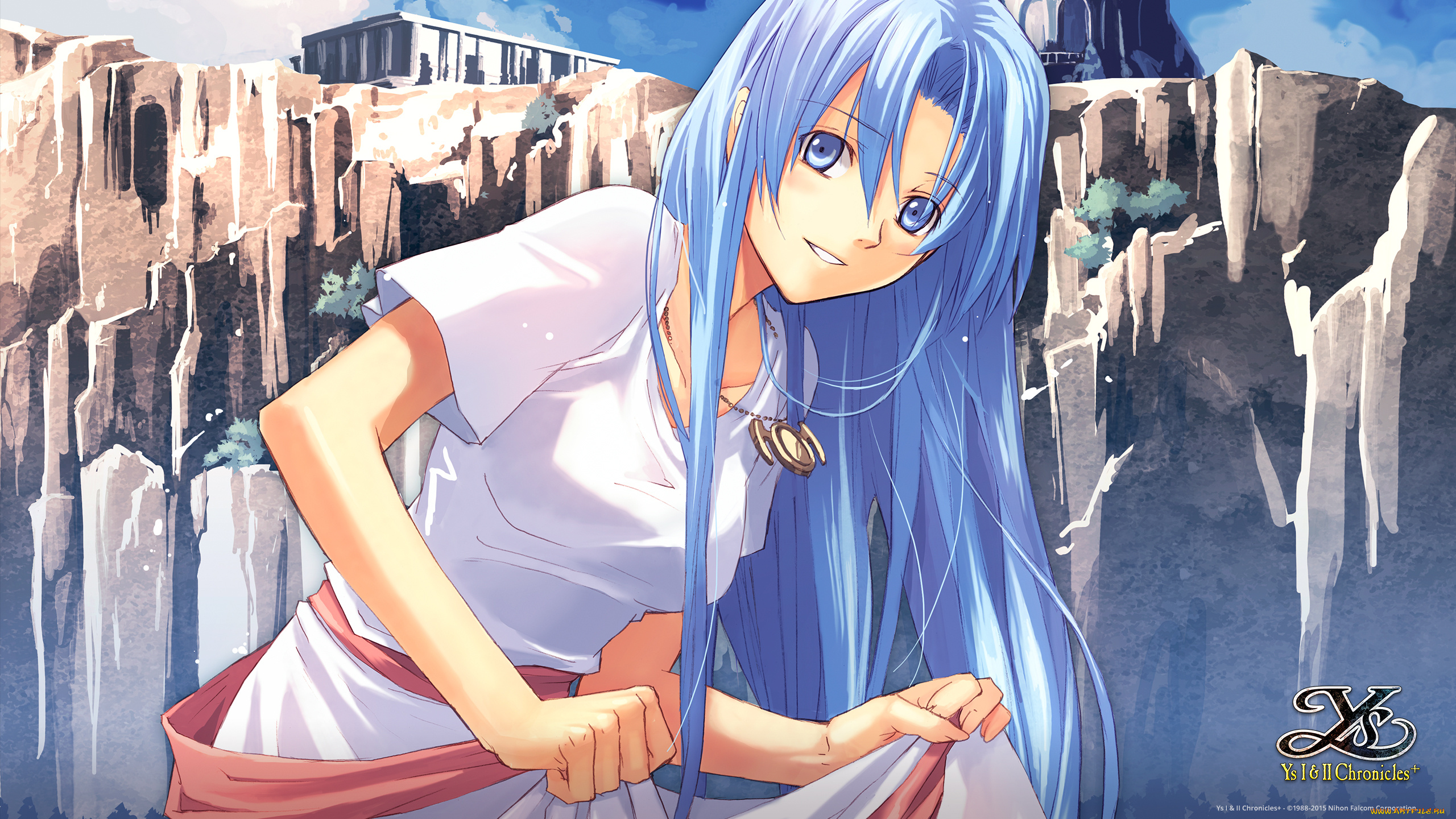 аниме, ys, vi, , the, ark, of, napishtim, девушка, enami, katsumi, ys, скала, гора, арт