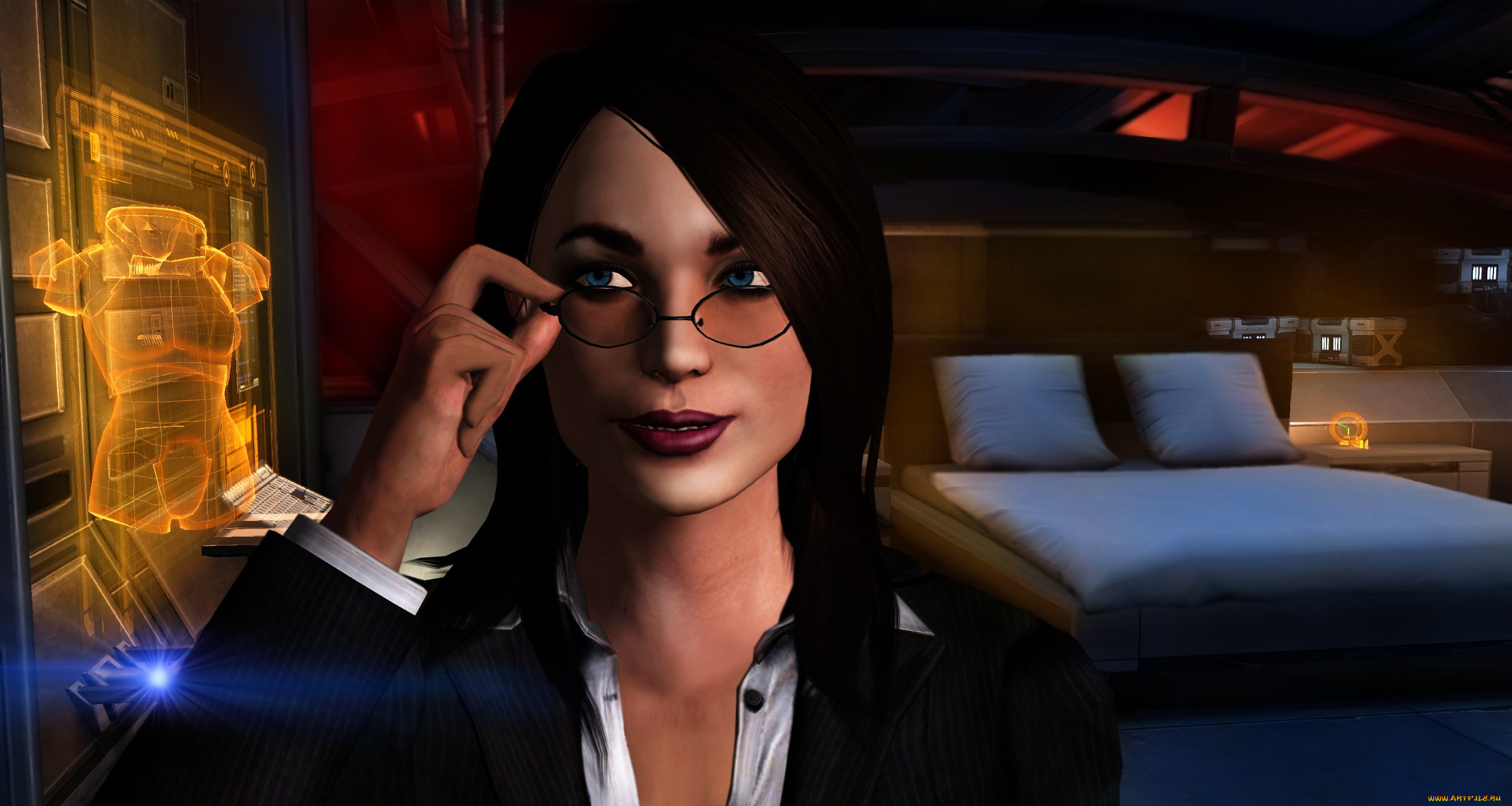 видео, игры, mass, effect, девушки, фон, взгляд