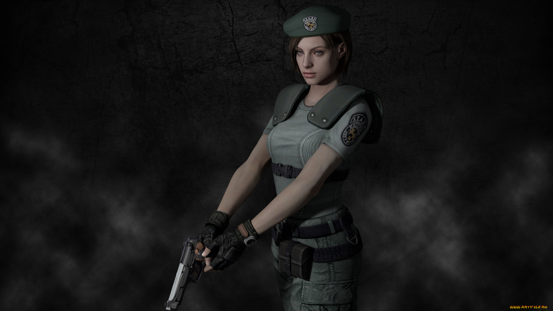 3д, графика, фантазия, , fantasy, фон, оружие, взгляд, девушка