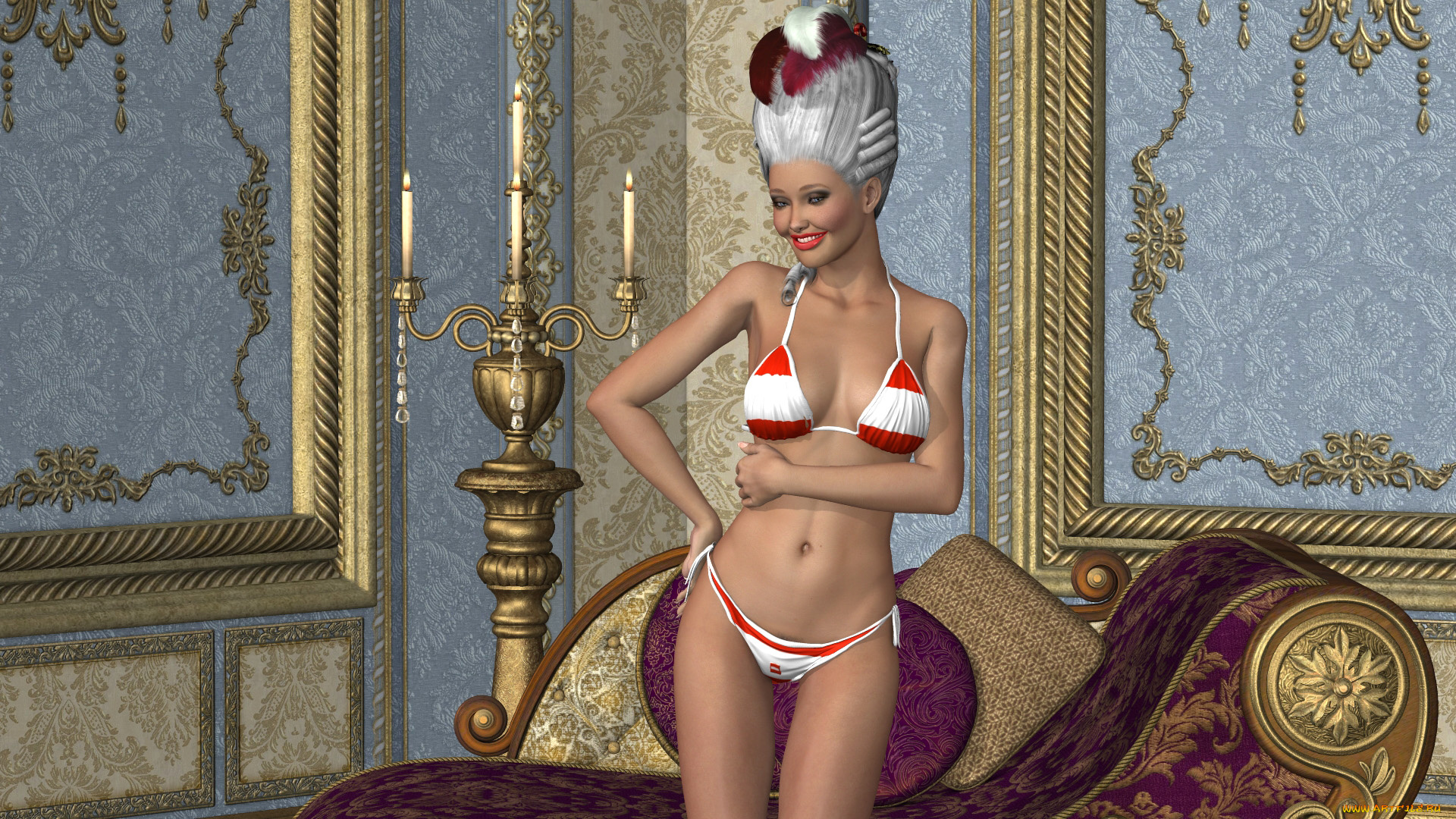 3д, графика, люди, , people, девушка, улыбка, блондинка, взгляд, фон